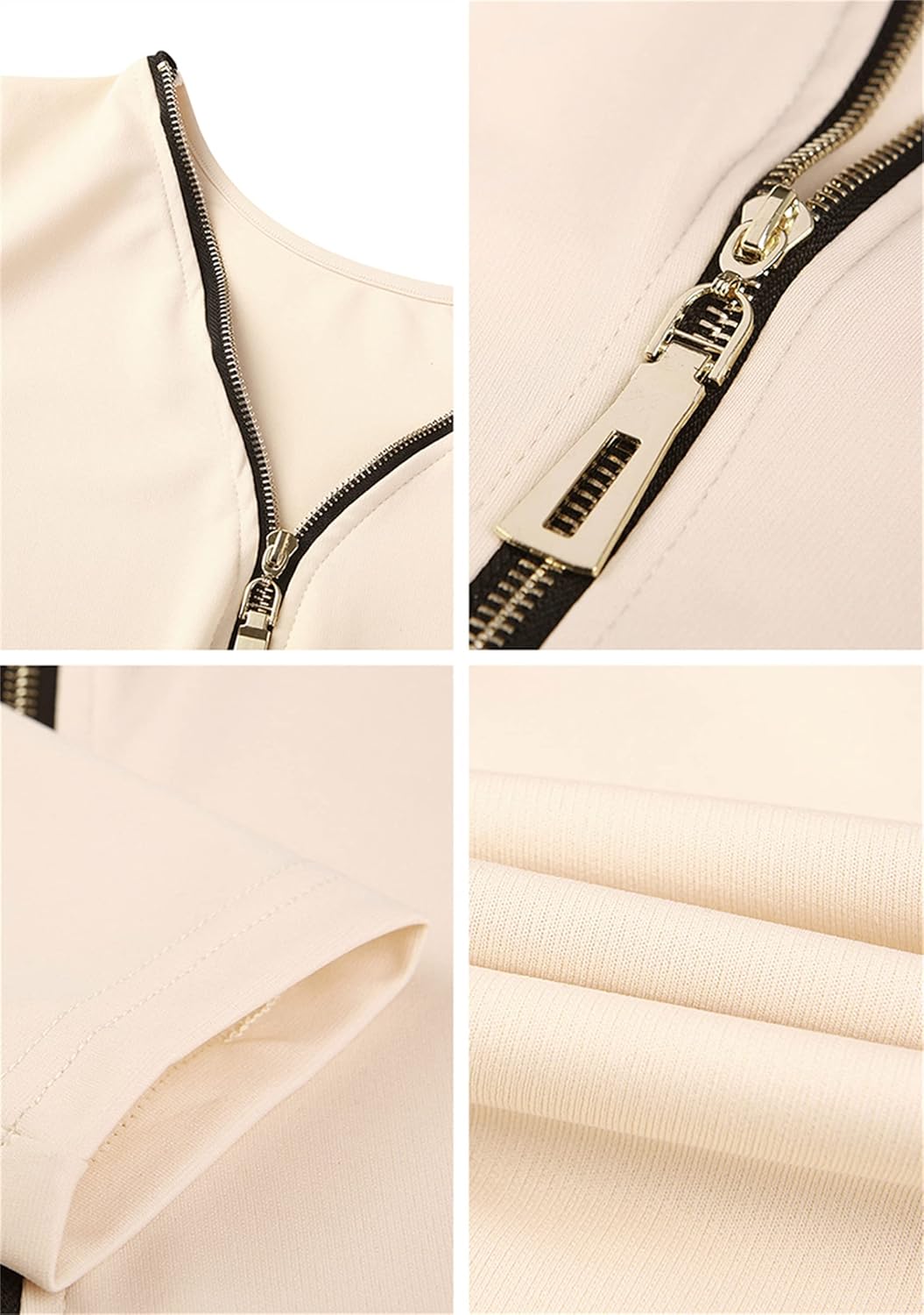 YMING Womens Zipper Back Bodycon Dress Sexy Club Dresses Solid Color Midi Dress Plus Size - Image 4