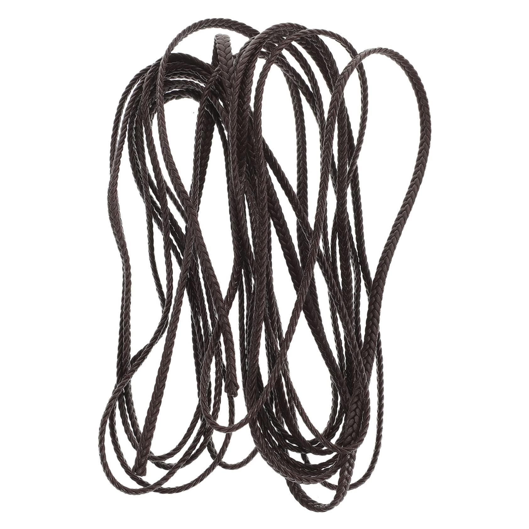 Operitacx 4pezzi Cordoncino Piatto Pu Per Creazione Gioielli Corda Per Collane Bracciali e Decorazioni Fai Da Te Scuro