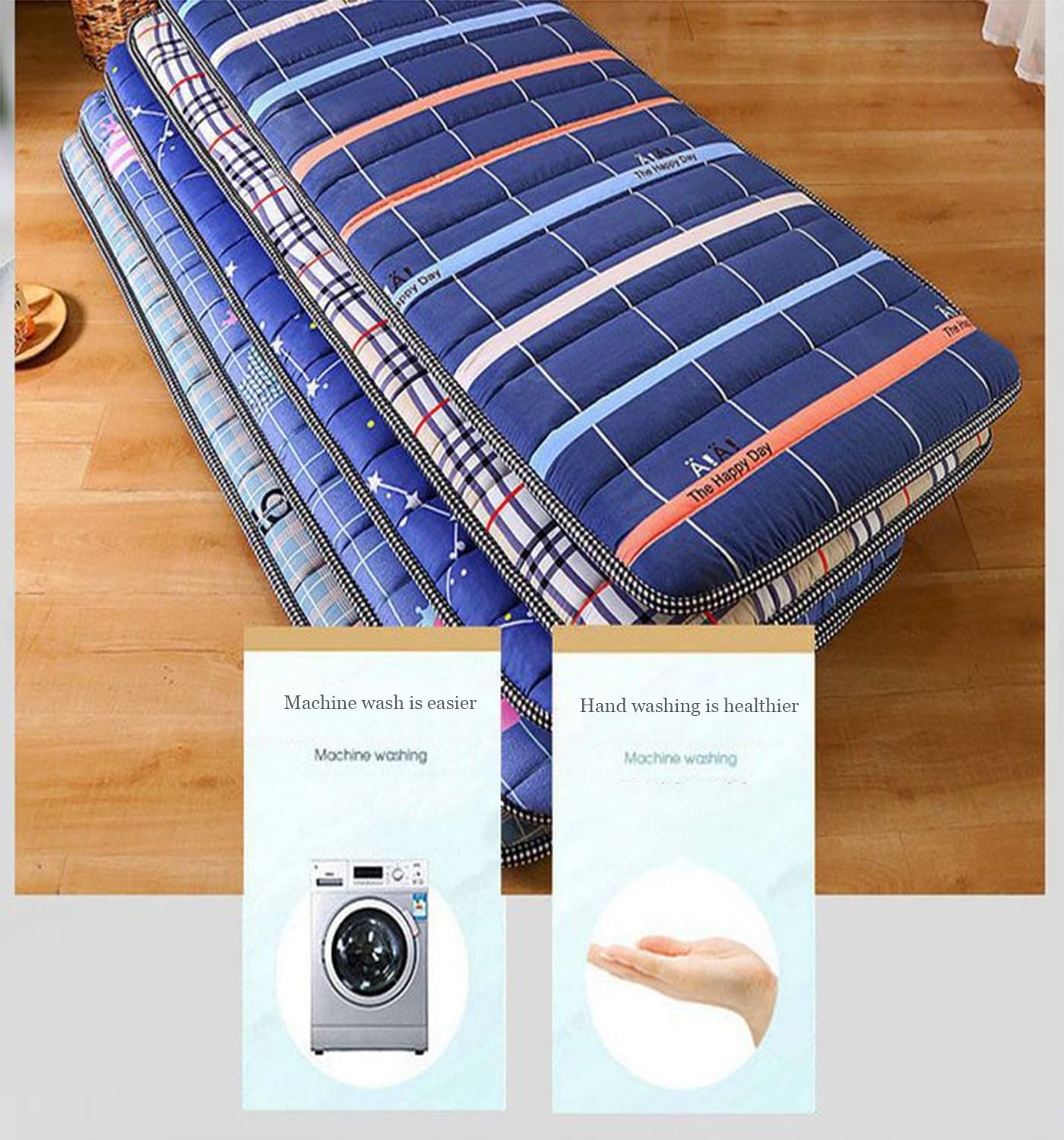 Materasso Futon, Futon Morbido, Materasso Portatile Pieghevole, Futon Giapponese Matrimoniale, Tappetino Tatami Arrotolabile Spesso, For Lettino, Dormitorio, Campeggio(A,90X200cm)