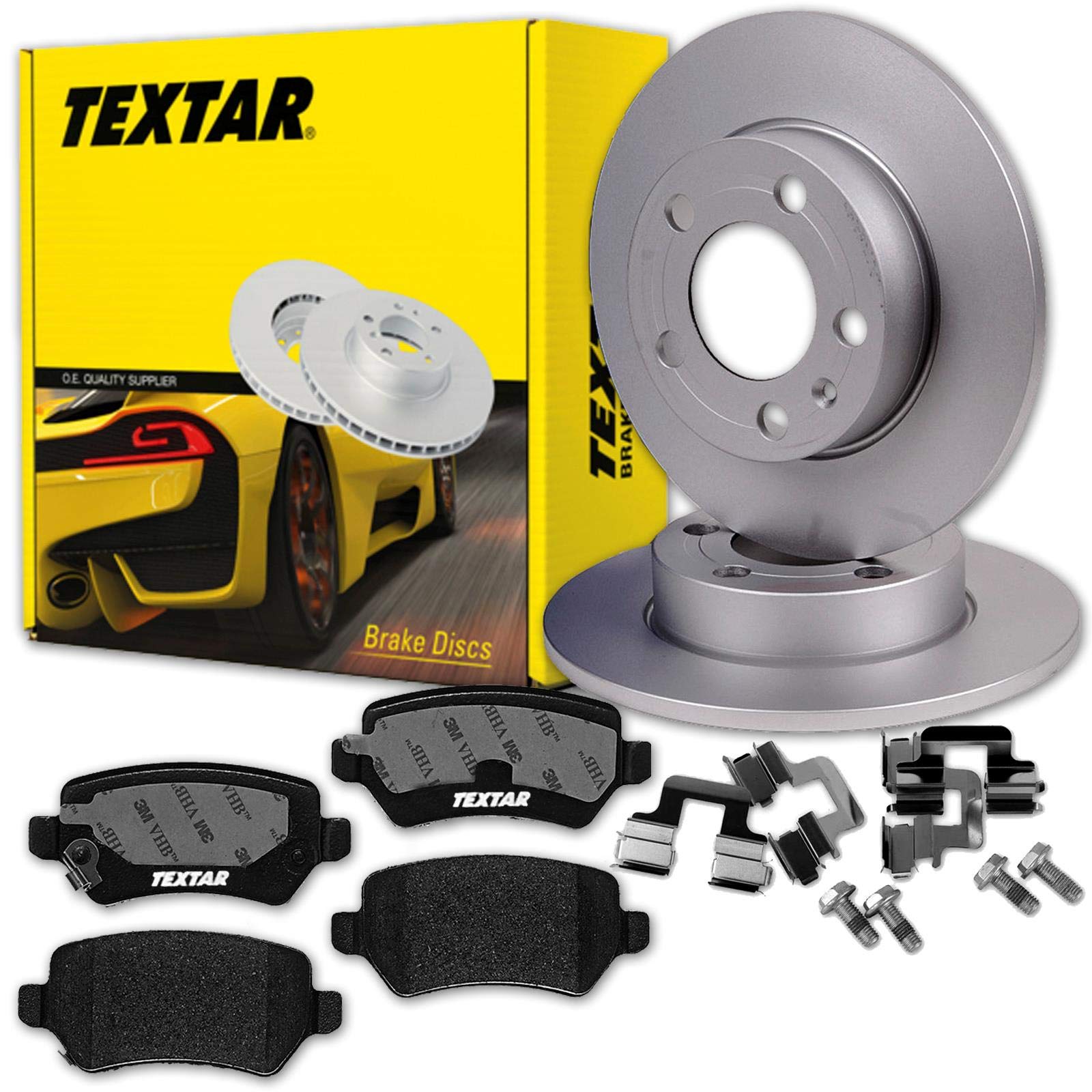 Textar Bremsscheiben + Beläge vorne + hinten | 92091903 + 2383201 + 92092103 + 2341703 passend für Astra H + B