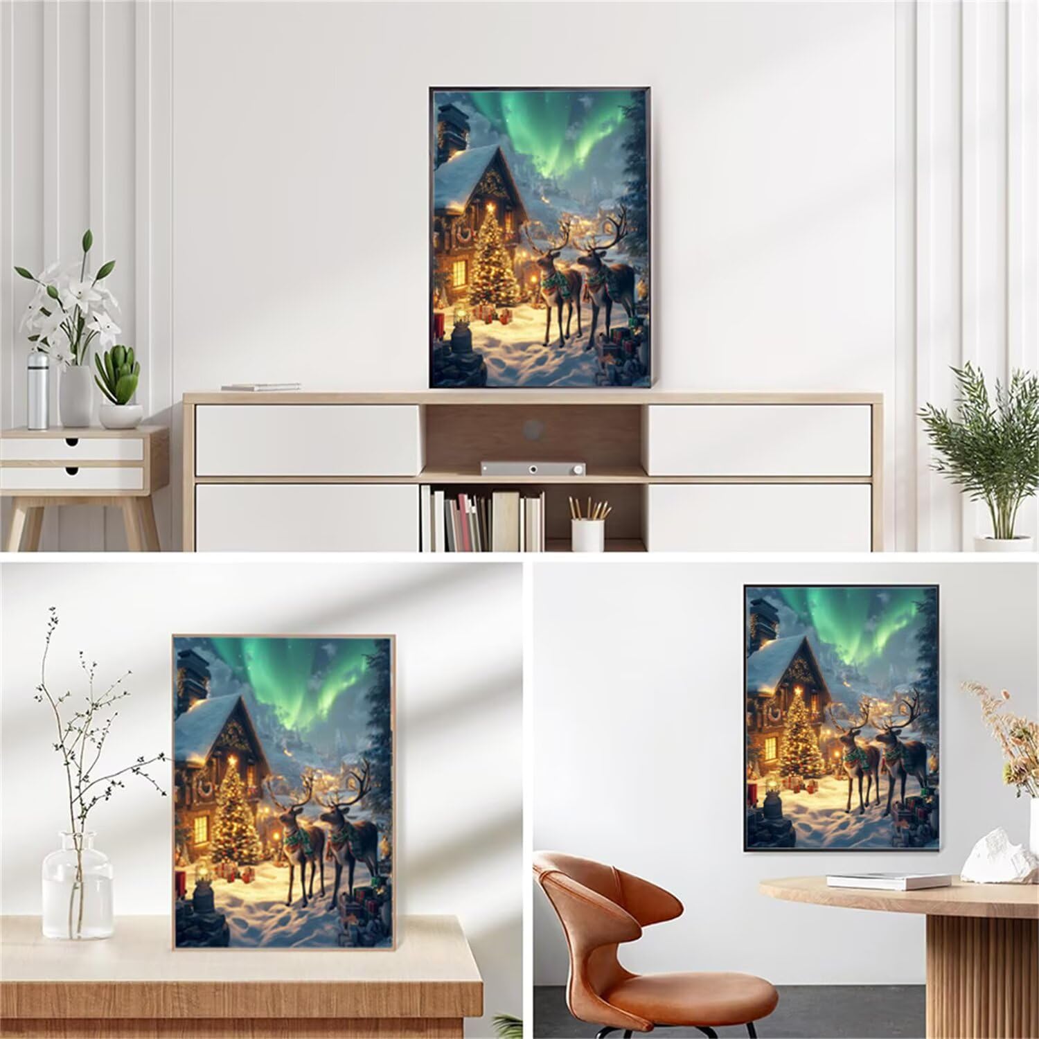 Diamentowe malowanie jeleń diamentowe malowanie dzieci choinka diamentowe malowanie dorosłe, 5D diamenty do majsterkowania, diamentowe rysunki dla początkujących, wystrój domu 60x180cm J0-734