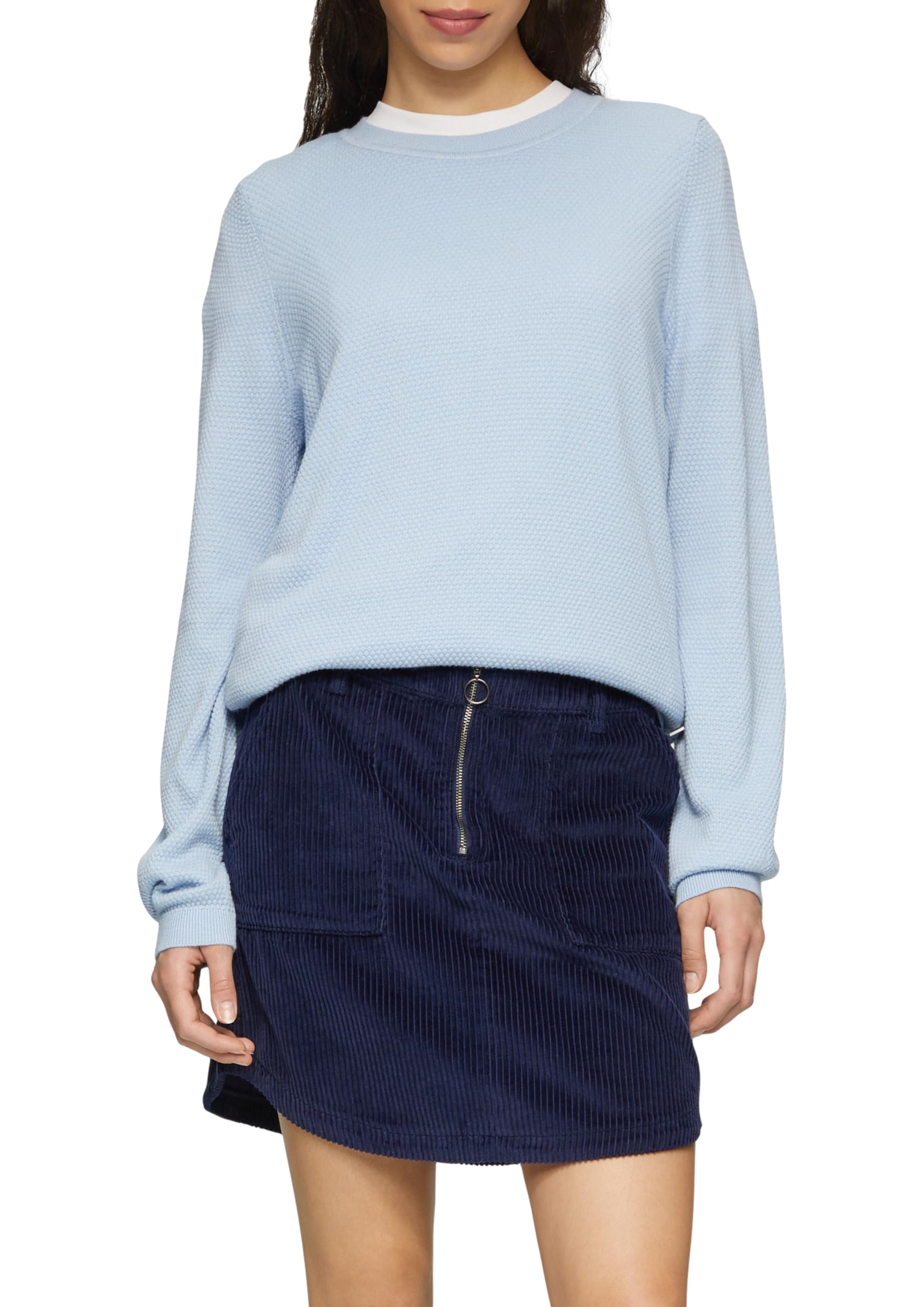 Qs Women's Lightblue Knitted Jumper With Structure Made Of Viscose Mix, S