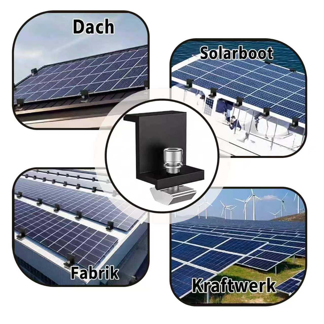 20 Stück Solarpanel Halterung Endklemmen, 35mm Aluminium PV Modul Klemmen Kit, Z-Halterung für Solarpanel Befestigung, Solarhalterungen Solarmodulhalter für Wohnmobil Flachdach Boot