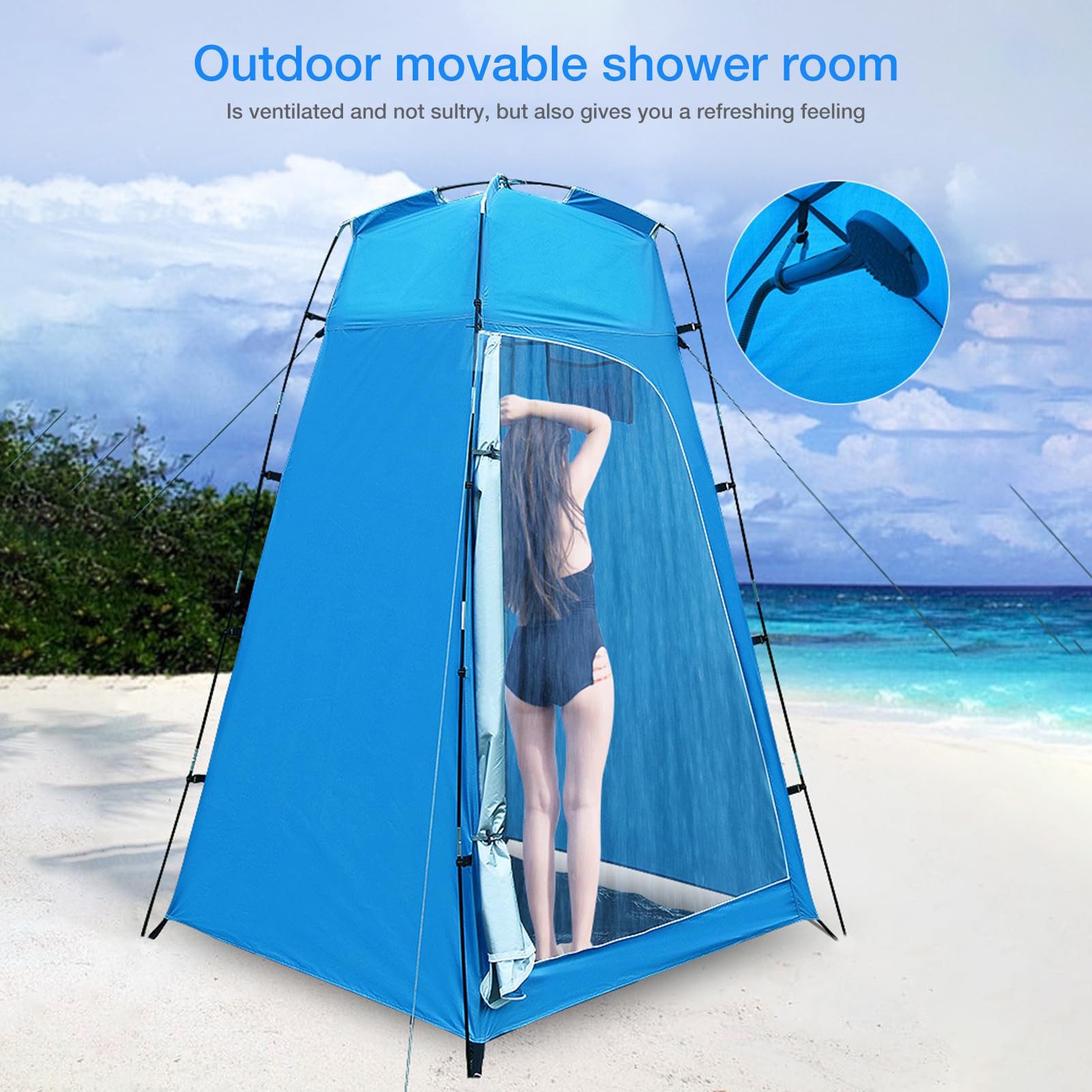 Tsuchiya Pop Up Toilettenzelt Umkleidezelt | Camping Duschzelt Sichtschutz Outdoorzelt | Umkleidekabine Stehzelt WC Zelt Mobile Für Outdoor, Camping, Angeln, Strand, Dusche, Toilette