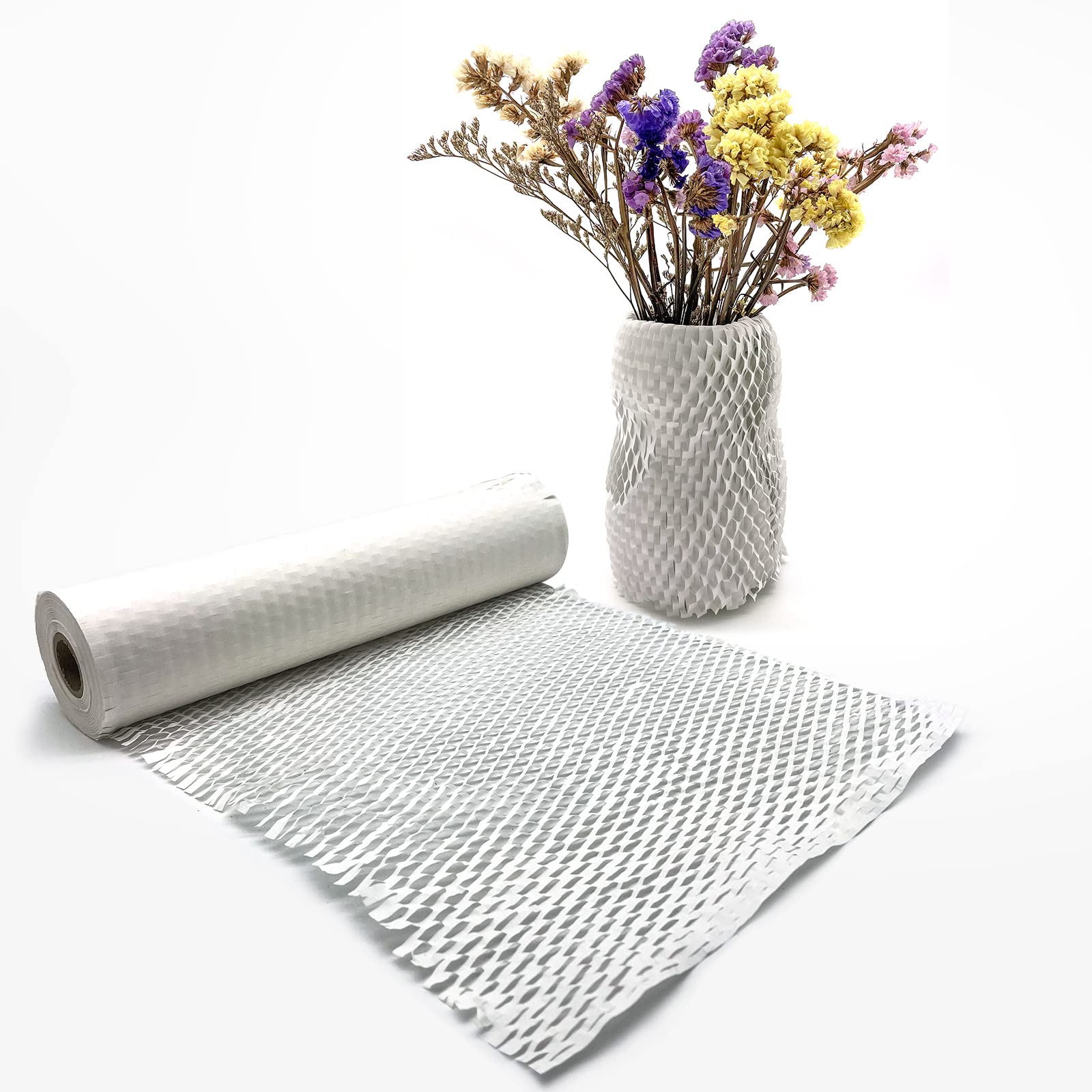 AspammsHoneycomb Packing Paper, 12" x 65' Packing Paper Substitute Alternative for Bubble Cushioning Wrap for Moving Shipping Packaging, Recyclable Moving Supplies Bubble Packing Wrap Protective Roll