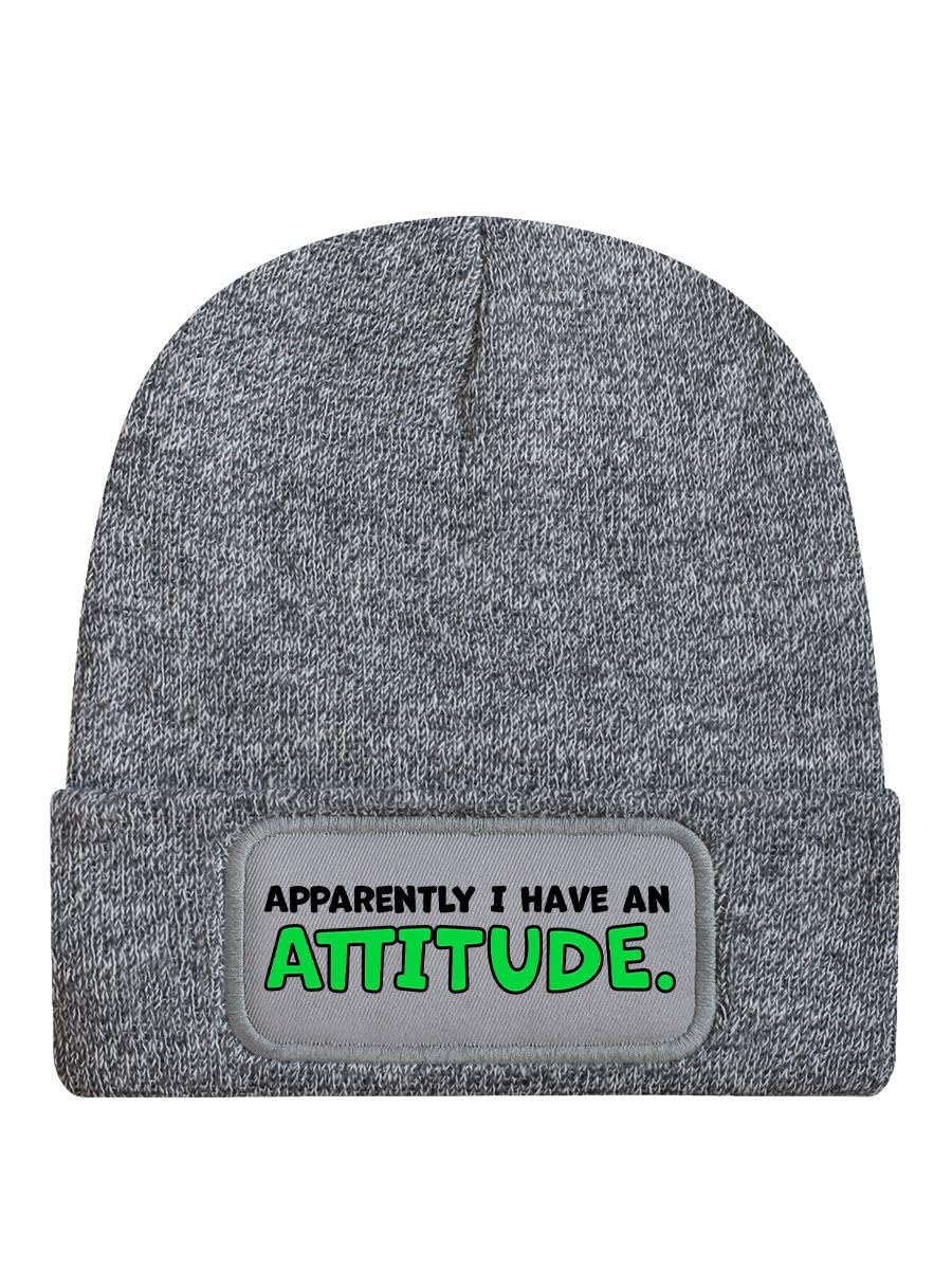Grindstore Unisex Grey Apparently I Have An Attitude Heather Beanie