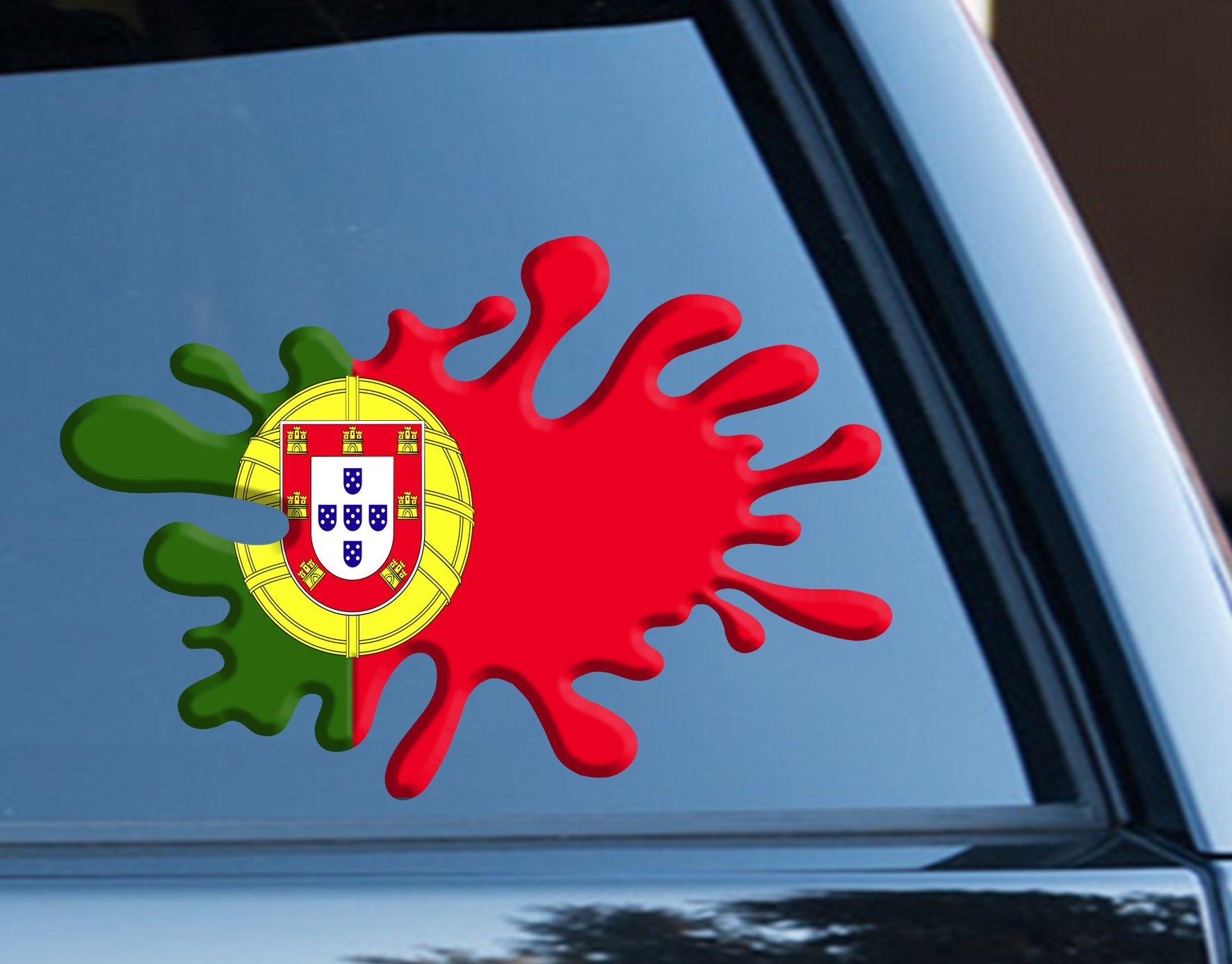 Portugal Flag Splat 3D effect funny Decal Sticker Car, Van, Laptop, Doors or Walls ideal for Camper Vans, Caravans Cars and Vans National Pride