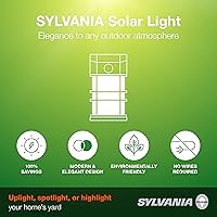 Vista 3 de Sylvania 62407 - Farol solar cuadrado para montaje en pared con sensor PIR, LED y batería incluida, 100 lm, 2700 K, blanco suave, acabado plateado