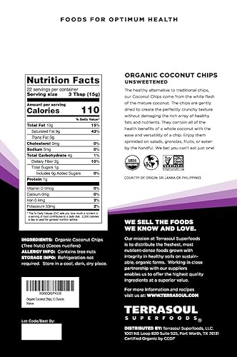 Miniatura 2 de Terrasoul Superfoods Chips de coco crudo (orgánico), 2.25 libras (paquete de 3)