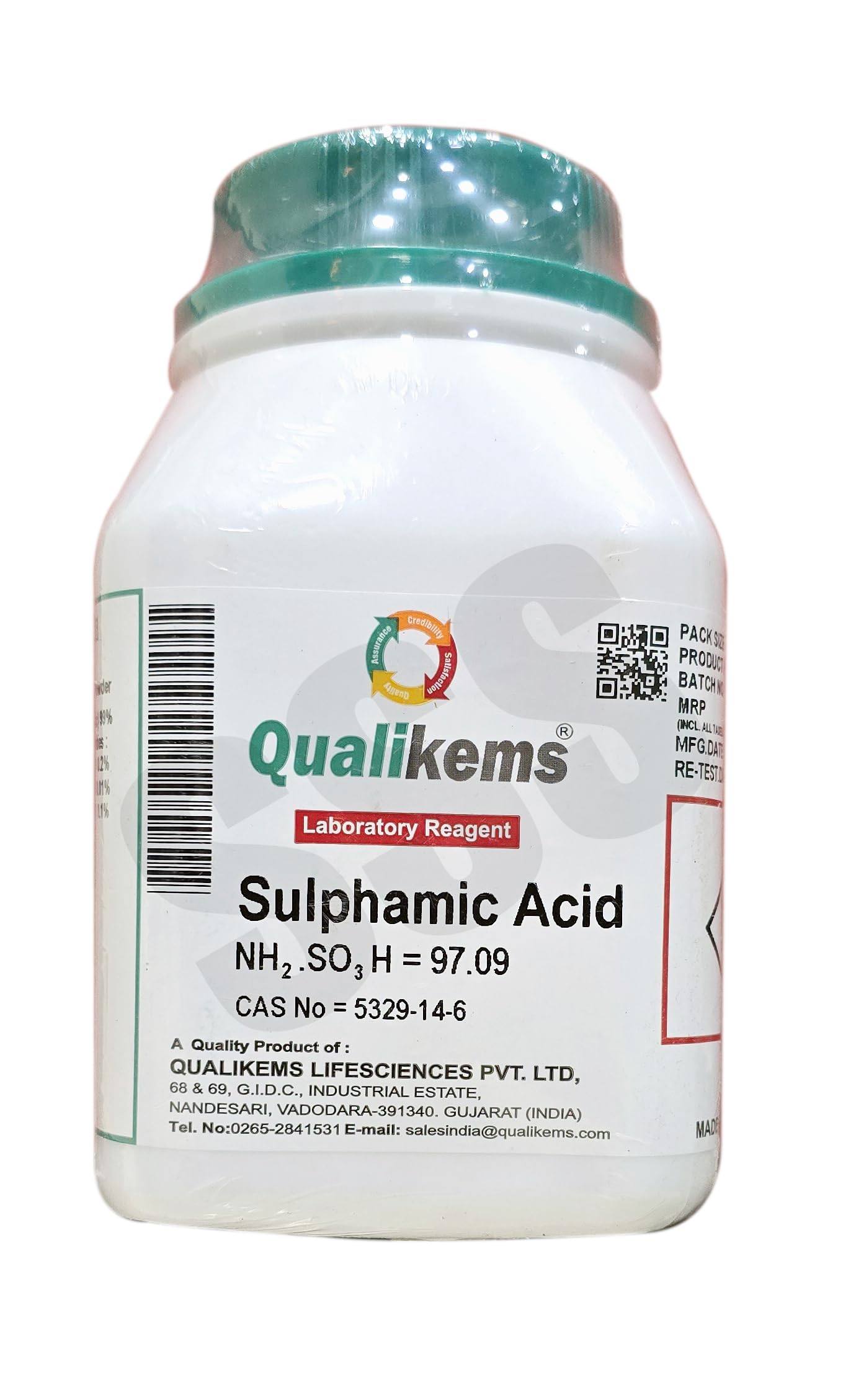 Sulphamic Acid LR 500gms (QUALIKEMS) CAS No=5329-14-6-image-44
