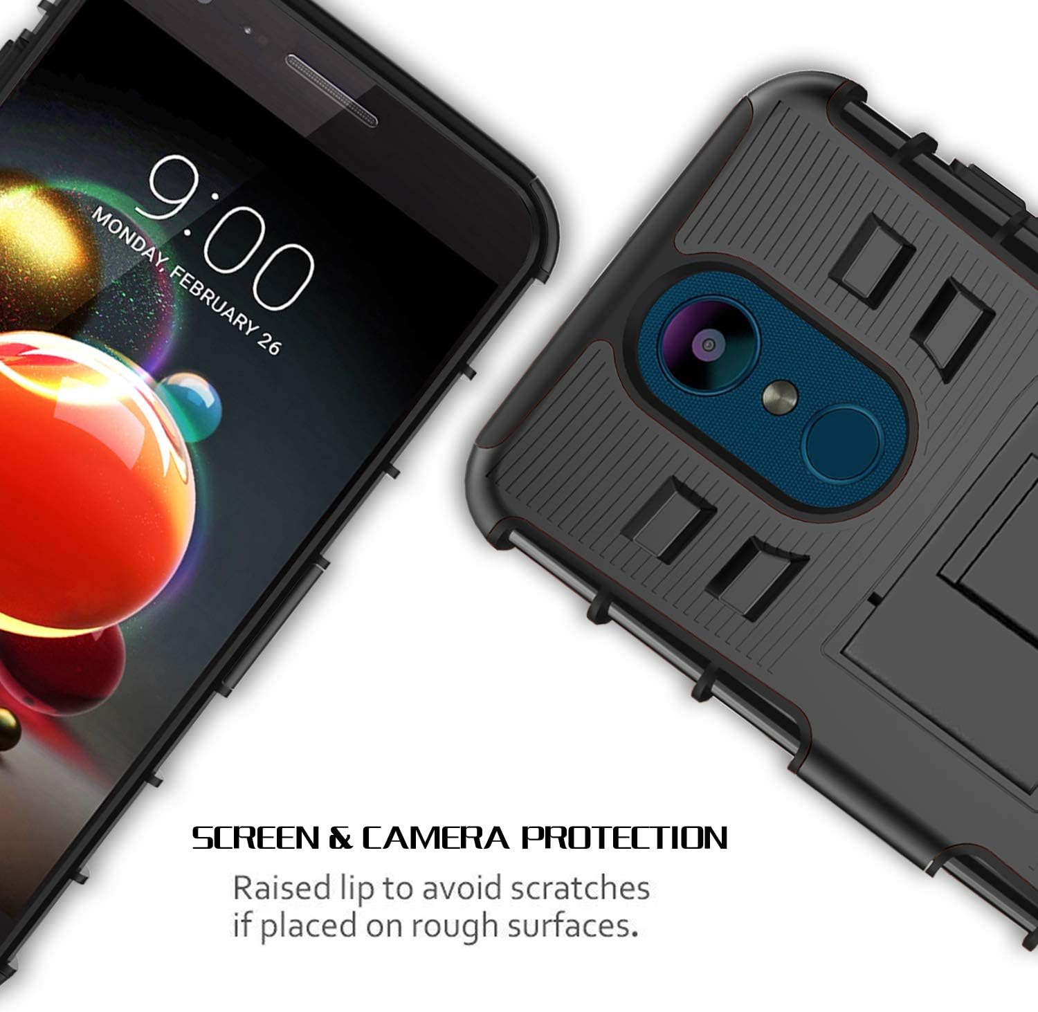 Aristo 3 Case, Aristo 2 & Plus, Rebel 4 LTE, Aristo 3 Plus, Tribute Empire & Dynasty, K8S, Zone 4, Fortune 2, K8+, Risio 3, Phoenix 4 Heavy Duty Case w/ Screen Protector & Kickstand & Belt Clip