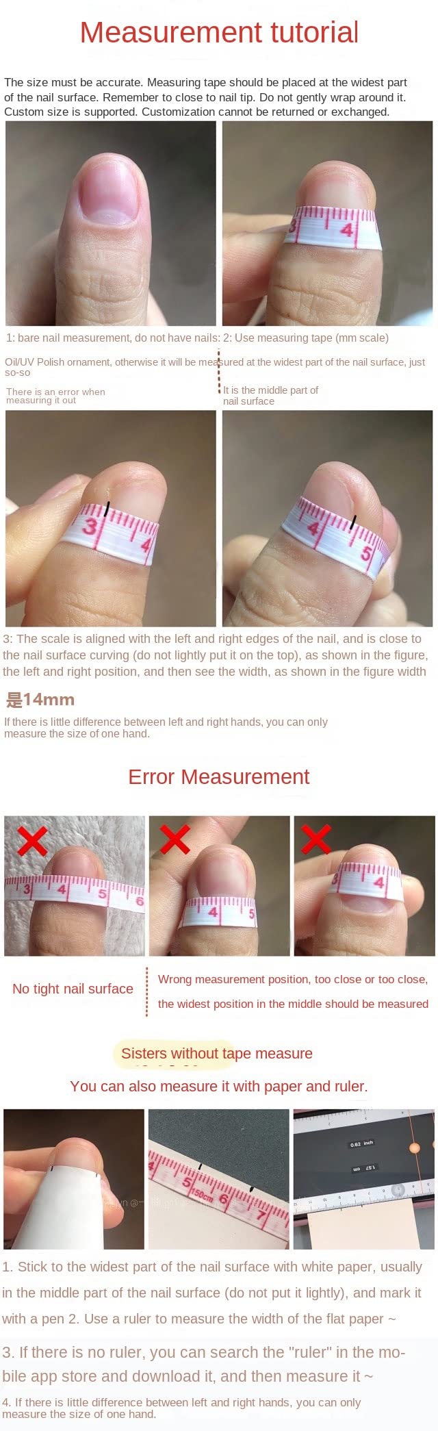 Unghie a pressione, 10 pezzi di manicure indossabili, unghie finte fatte a mano, set di unghie finte artificiali riutilizzabili per donne e ragazze (XL) (L)