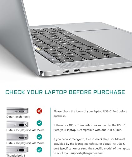 Miniatura 5 de USB C Hub, Tiergrade USB-C Docking Station, 12 in 1 Triple Display Laptop USB C Dock for MacBook and Windows with 2HDMI VGA 100W PD3.0 RJ45 Ethernet