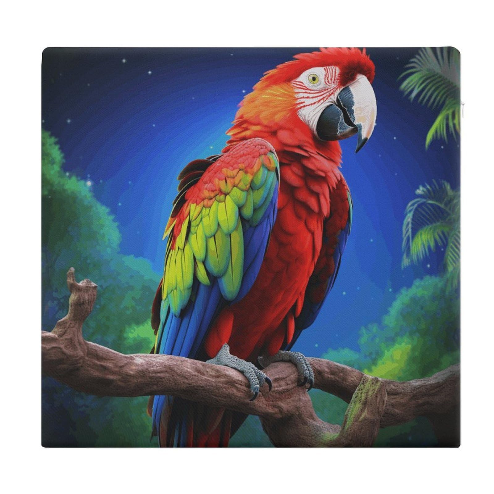 JTREHY Parrot Chair Cushions Non-Slip Bar Stool Cushions Ultra Soft Warm Memory Foam Meditation Cushion Removable Large Square Seat Cushions for Dining Chair 15x14In