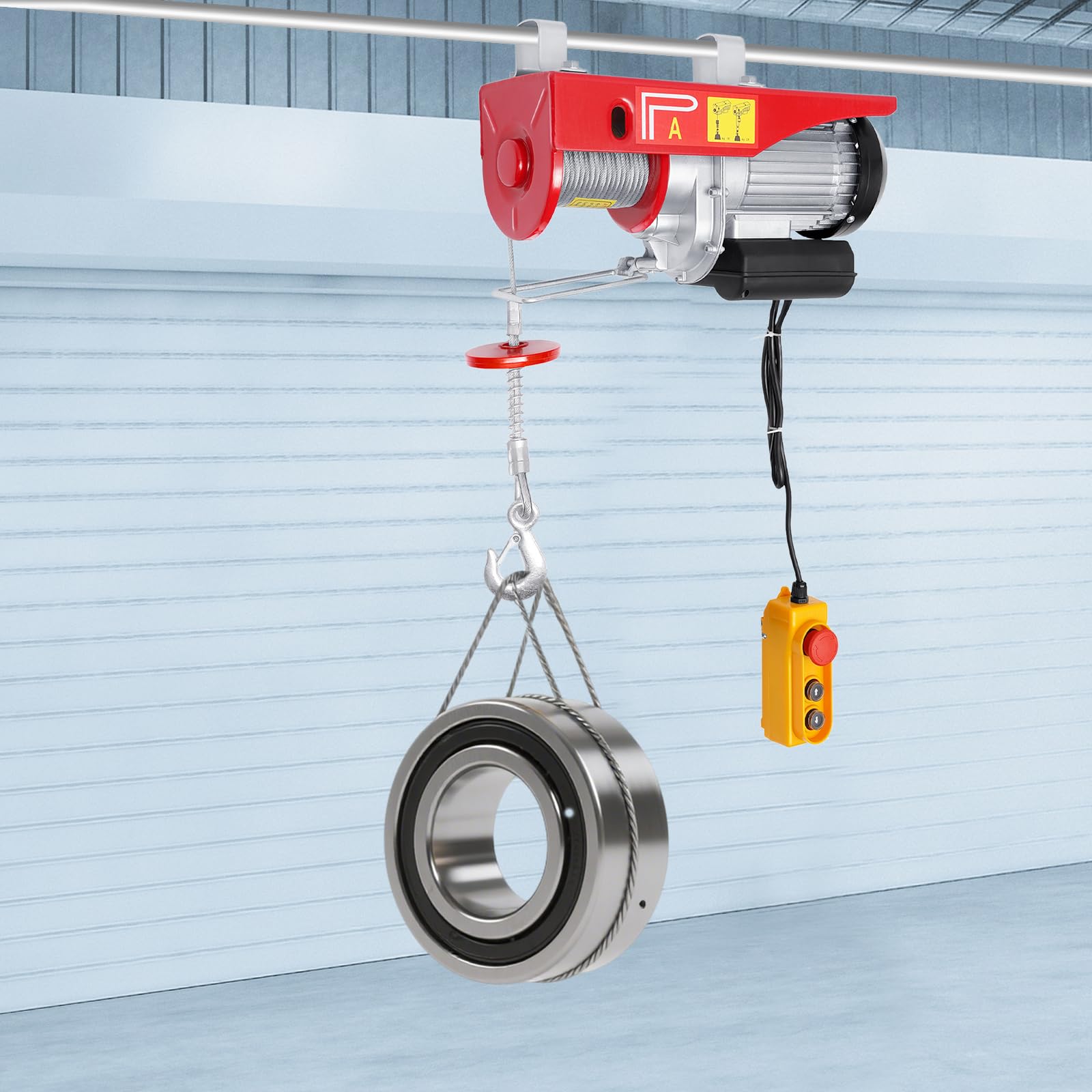 Elektrische Seilwinde 400kg bis 800kg Seilzug Motorwinde 1450W Seilhebezug Hebezug 10m/min Flaschenzug Kettenzug mit Fernbedienung