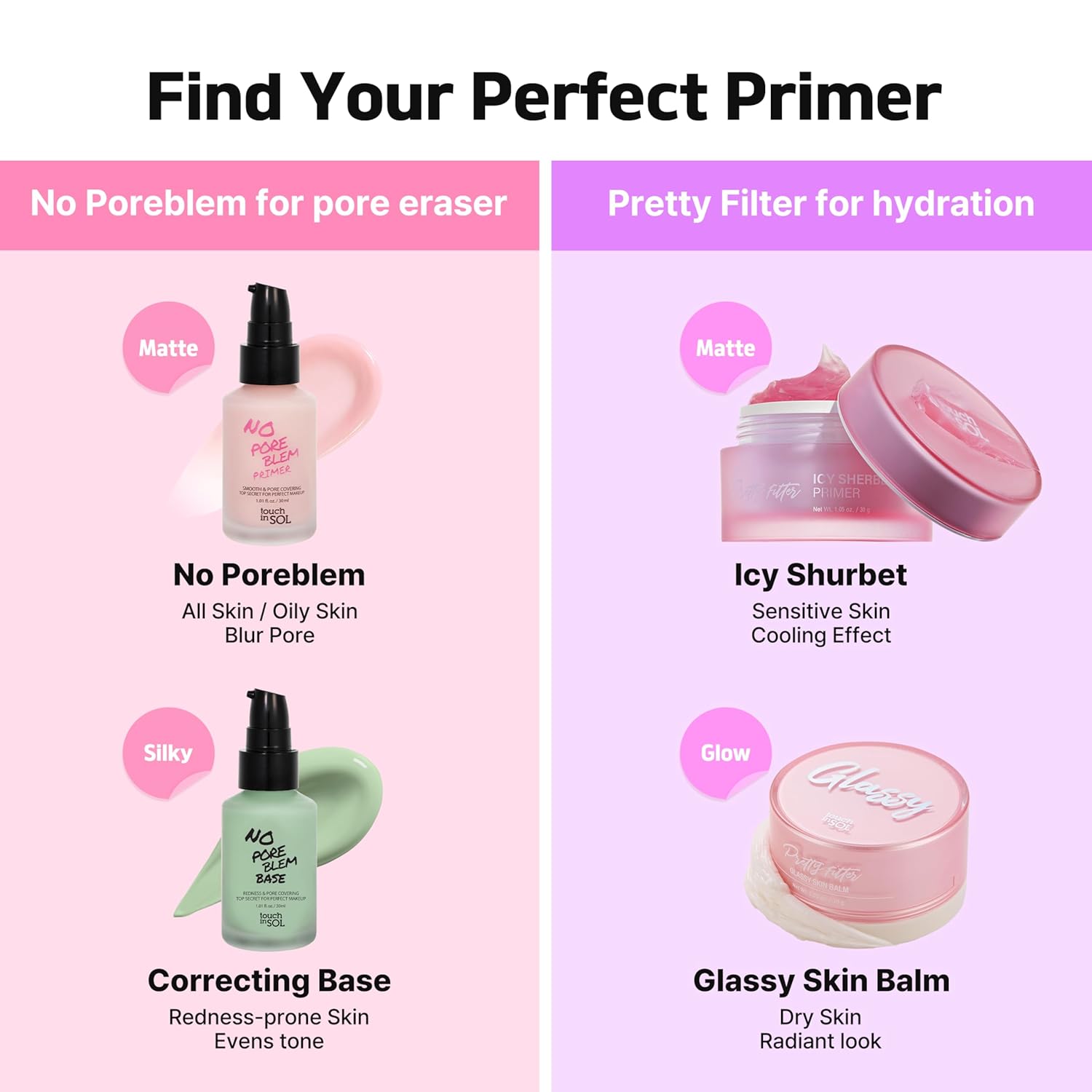 TOUCH IN SOL No Poreblem Primer – Pore Primer for Korean Makeup, Mattifying Primer for Oily Skin, Pore Eraser for Large Pores, Blurring Finish from K Beauty (1.01 fl.oz/30ml) - Image 8