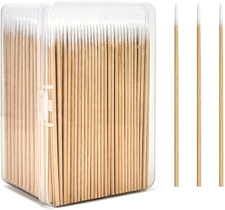 BABONIE 800PCS Pointed Cotton Swabs with Storage Case - Precision Microblading Cotton Swab 4 inch - Micro Swabs Sticks for Makeup Supplies Tattoo Permanent Cosmetic Nails Clean
