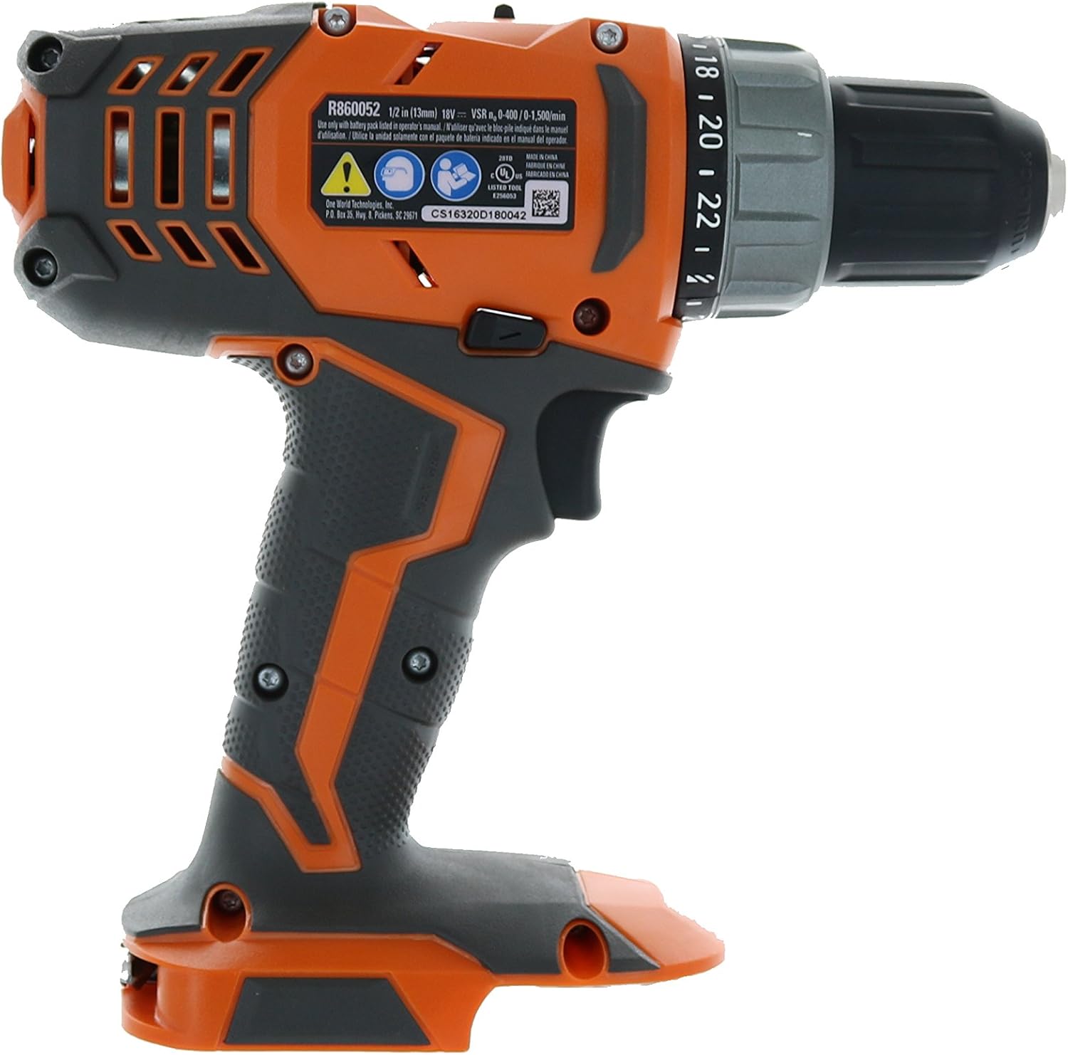 RIDGID R860052 18-Volt Lithium-Ion 1/2 in. Cordless Compact Drill/Driver (Bare Tool Only - Battery and Charger Not Included)