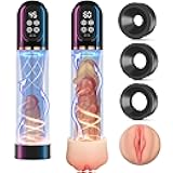 HIVEFUN Penis Pump Sex Toys - Pumps & Enlargers, Dick Pump Male Penis Vacuum Pump Electric Enlargement with 4 Suction 3 Training Modes, Cock Pump Entender Pussy Pump Adult Toys with Pocket Pussy