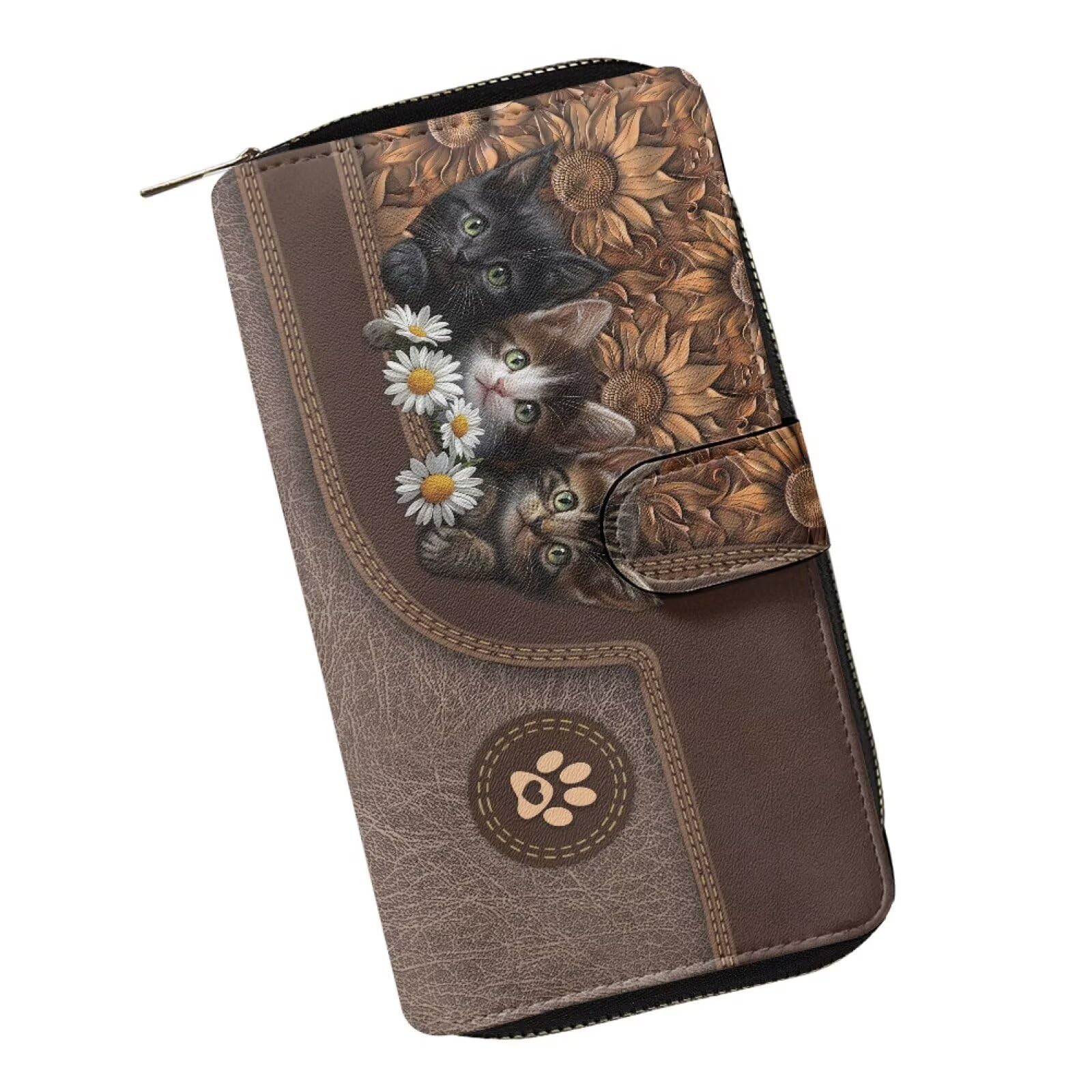 COEQINE Ladies Wallets Pink Leopard Heart Black Printed Leather Phone Long Clutch Purses Check Coin Change Holder