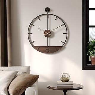 16 Study Wall Decor Ideas for Focused Spaces 9 Modern 24 Inch Wall Clock, Minimalist Wood and Metal Wall Decor Clock wi...
