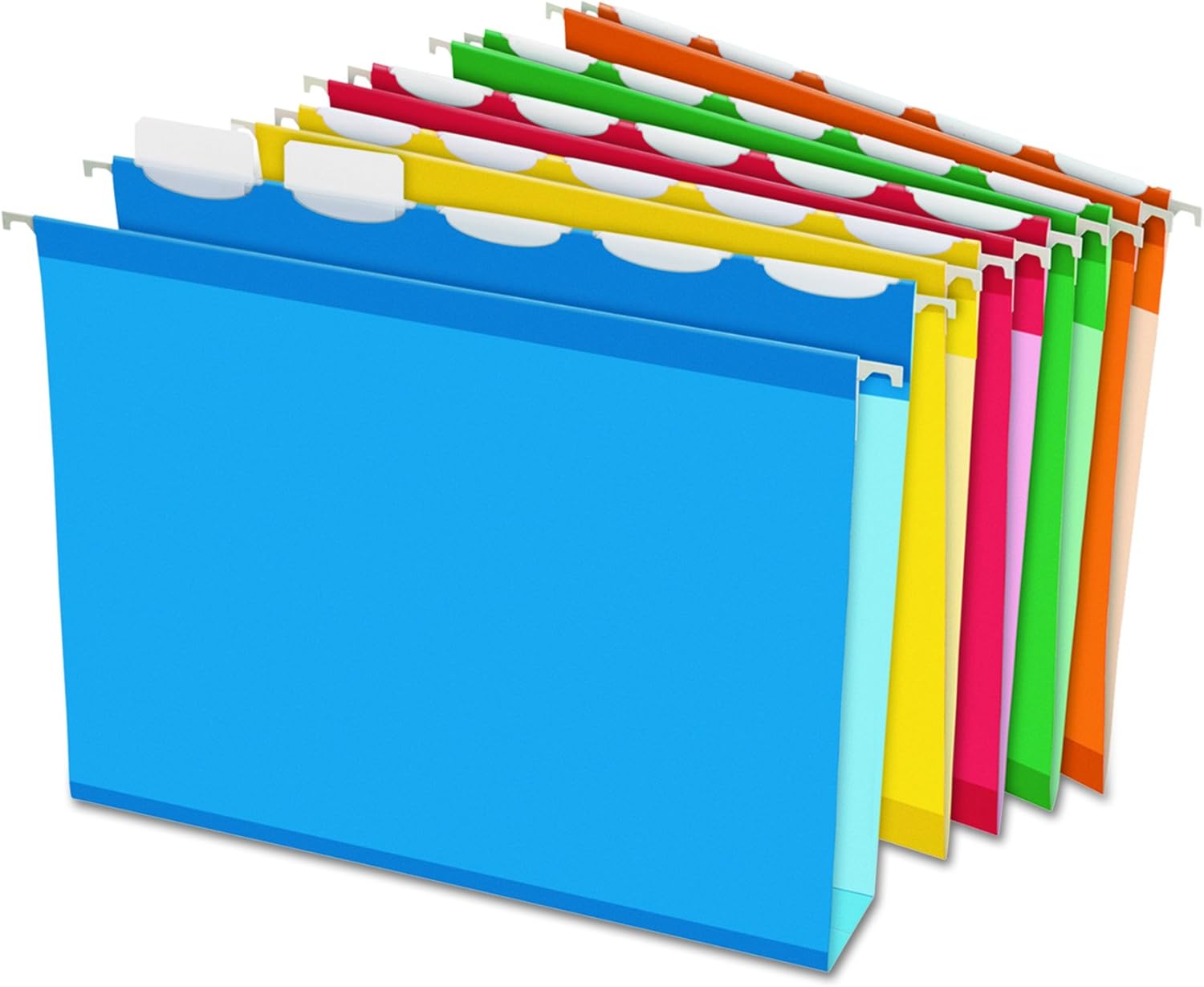 Pendaflex Ready-Tab Extra Capacity Reinforced Hanging File Folders, Letter Size, Assorted Colors, 5 Tab, 20/BX (42700)