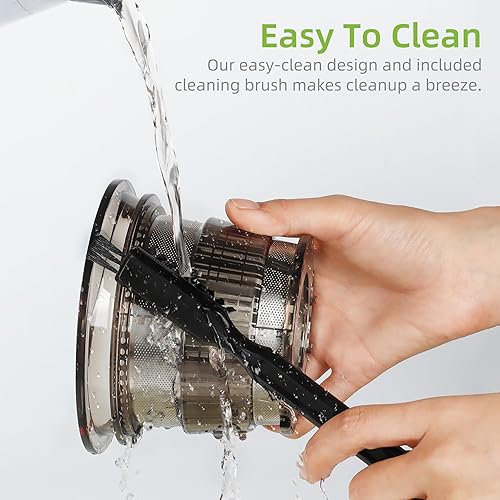 Miniatura 7 de Biolomix Máquinas de exprimidor de masticación Máquina exprimidora prensada en frío con alto rendimiento y función de motor silenciosa, máquina