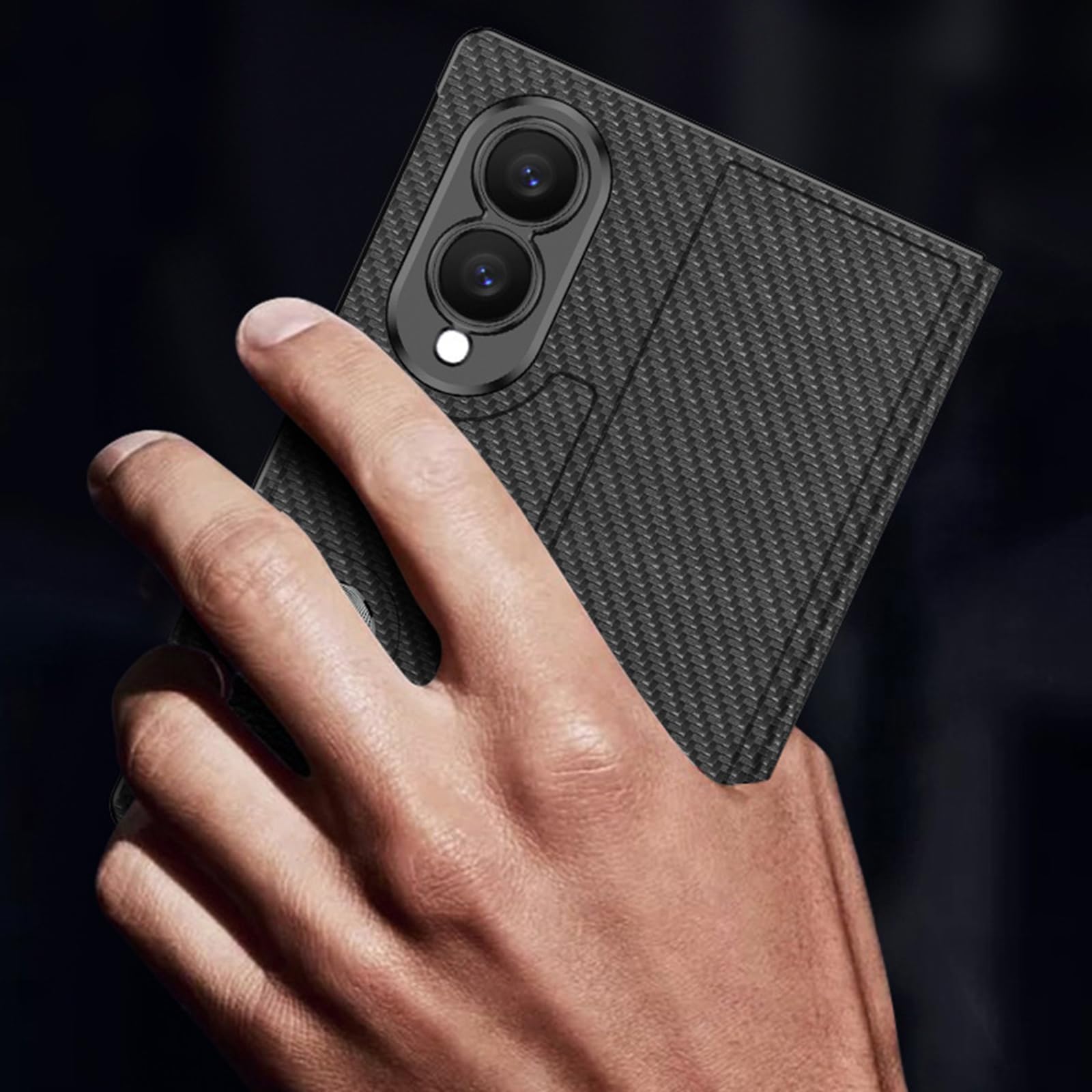 Ribaltabile Cover per Samsung Galaxy Z Fold 8, Leggero Lusso Pelle Affari