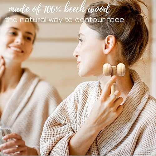 Miniatura 5 de Kit de terapia facial de madera, 7 piezas de maderoterapia facial, juego de terapia de madera facial, juego de escultura facial de madera, arrugas