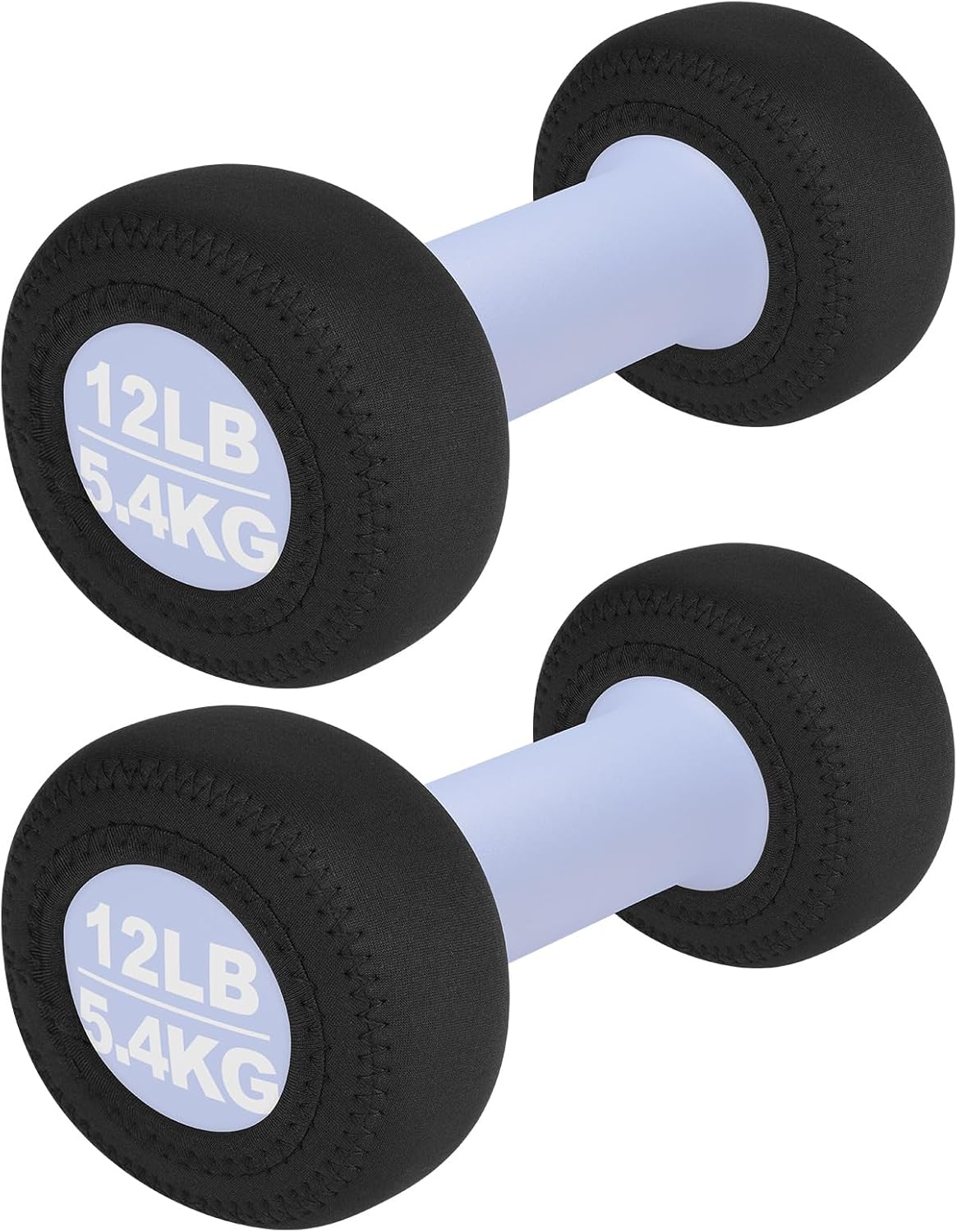Cosmos 4 Pcs Neoprene Dumbbell Head Ends Protector Cover Wrap - Hand Weight Stretchy Ends Cover Barbell Wrap Sleeve Compatible with DOHL Neoprene Coated Dumbbell 10-15 LBS, Covers Only