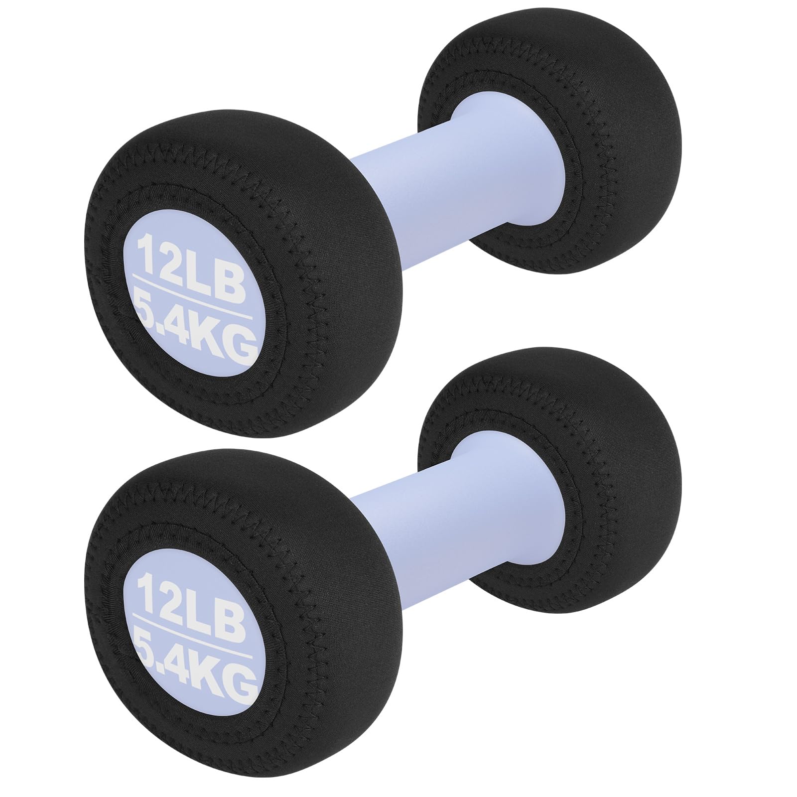 Cosmos 4 Pcs Neoprene Dumbbell Head Ends Protector Cover Wrap - Hand Weight Stretchy Ends Cover Barbell Wrap Sleeve Compatible with DOHL Neoprene Coated Dumbbell 7-15 LBS