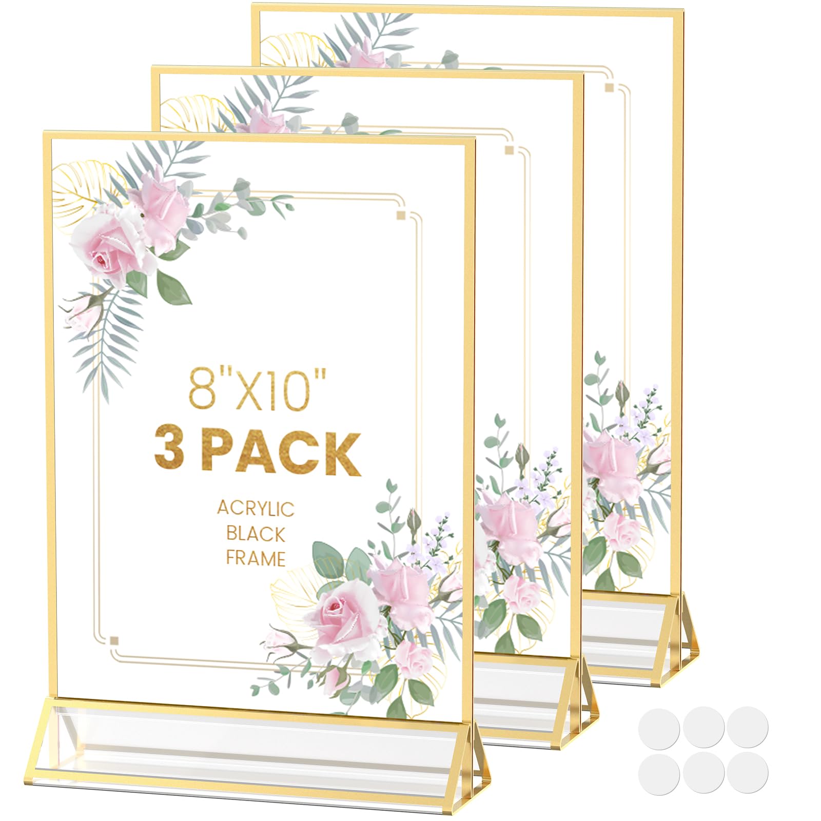 YOAEAILY Acrylic Gold Frames 8 X10, Slanted Back Gold Picture Frames Table Acrylic - View #14