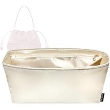 Premium Satin Silk Insert for Fendi Mamma Baguette Beige, Medium, Lightweight Organizer, Zipper Pocket Custom Fit Handbag Purse Liner