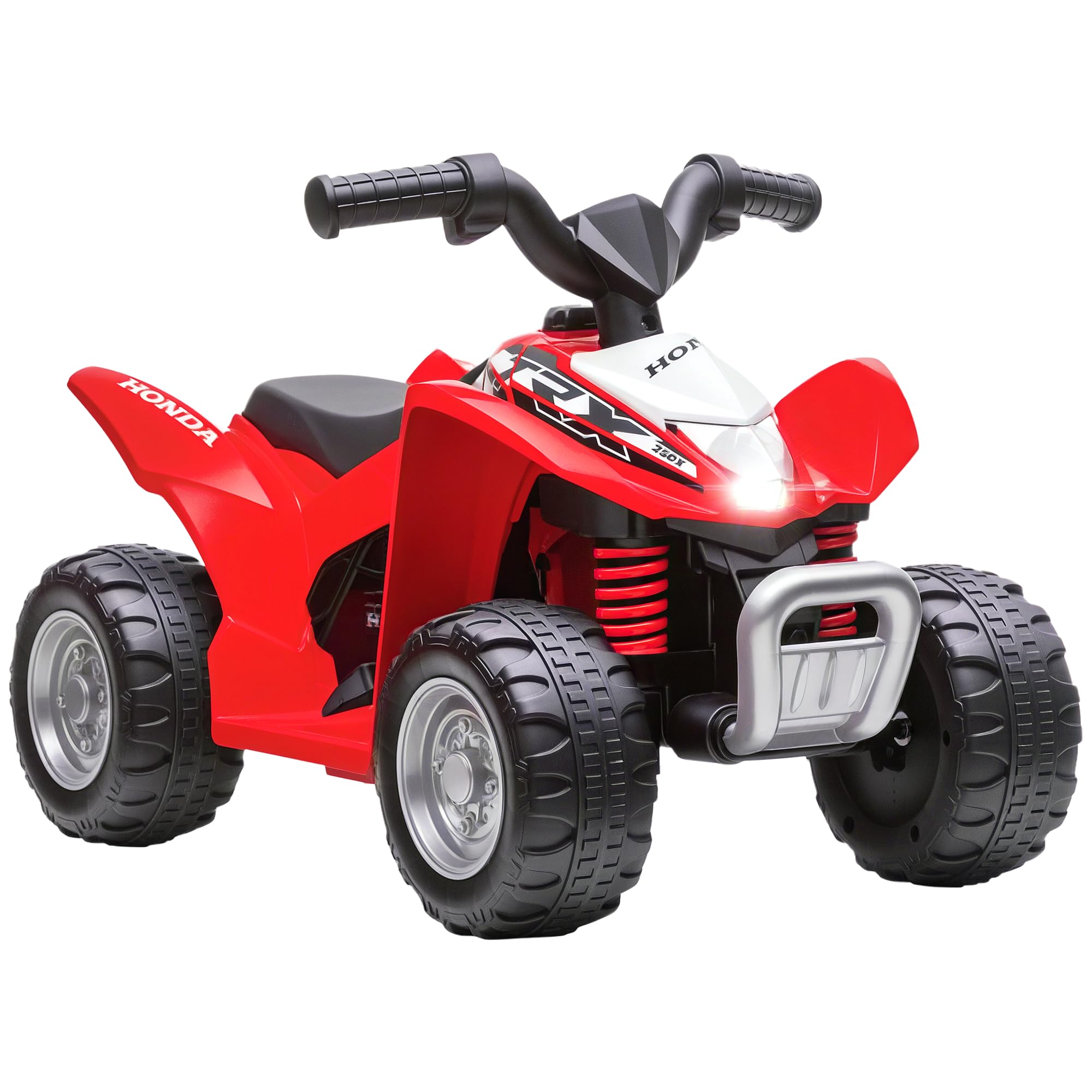 AIYAPLAY Electric Car for Kids, Honda Licensed Kids Electric Quad Bike, 6V Ride on Car ATV Toy with LED Light, Horn, for 1.5-3 Years, Red