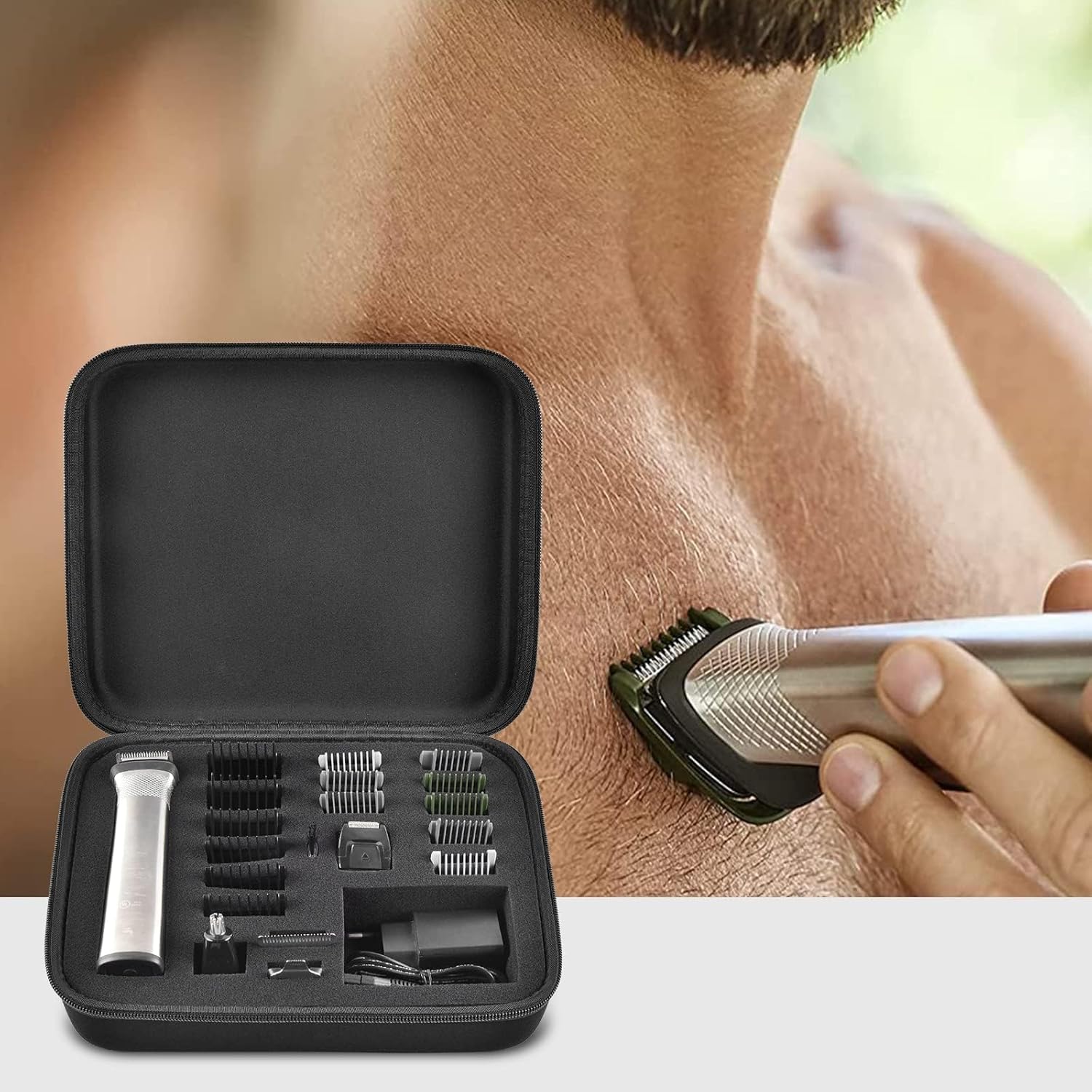 Funda compatible con Philips Norelco Multigroom Series 7000 5000 MG7750/49 MG7910/49 MG9510/60 para recortadora