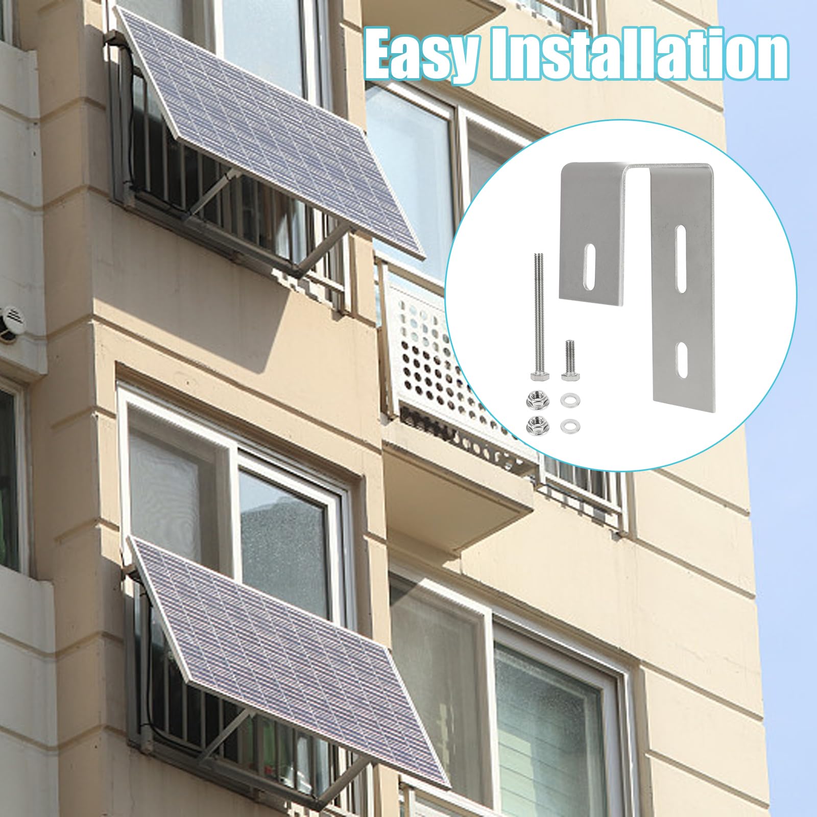 Supporto per pannello solare in acciaio inox per balcone