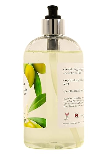 Miniatura 2 de Taza Gel de baño natural premium Omega-3 de cáñamo y aloe coco lima, 16 fl oz (16.0 fl oz) Piel suave y lisa Contiene Aceite de semilla de cáñamo