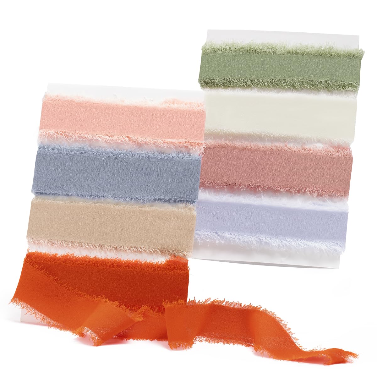 Ruban De Satin De Soie FAKILO Avec Bord Effiloché, 3.8 Cm X 13.5 Meter