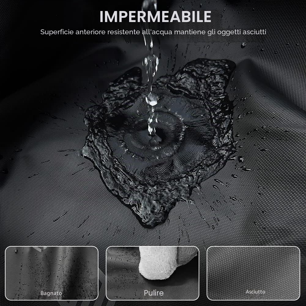 ILM Zaino Donna Uomo Multifunzionale-Zaino Scuola Moto Impermeabile con Strisce Riflettenti di Grande Capacità, Nero, Modello MB01