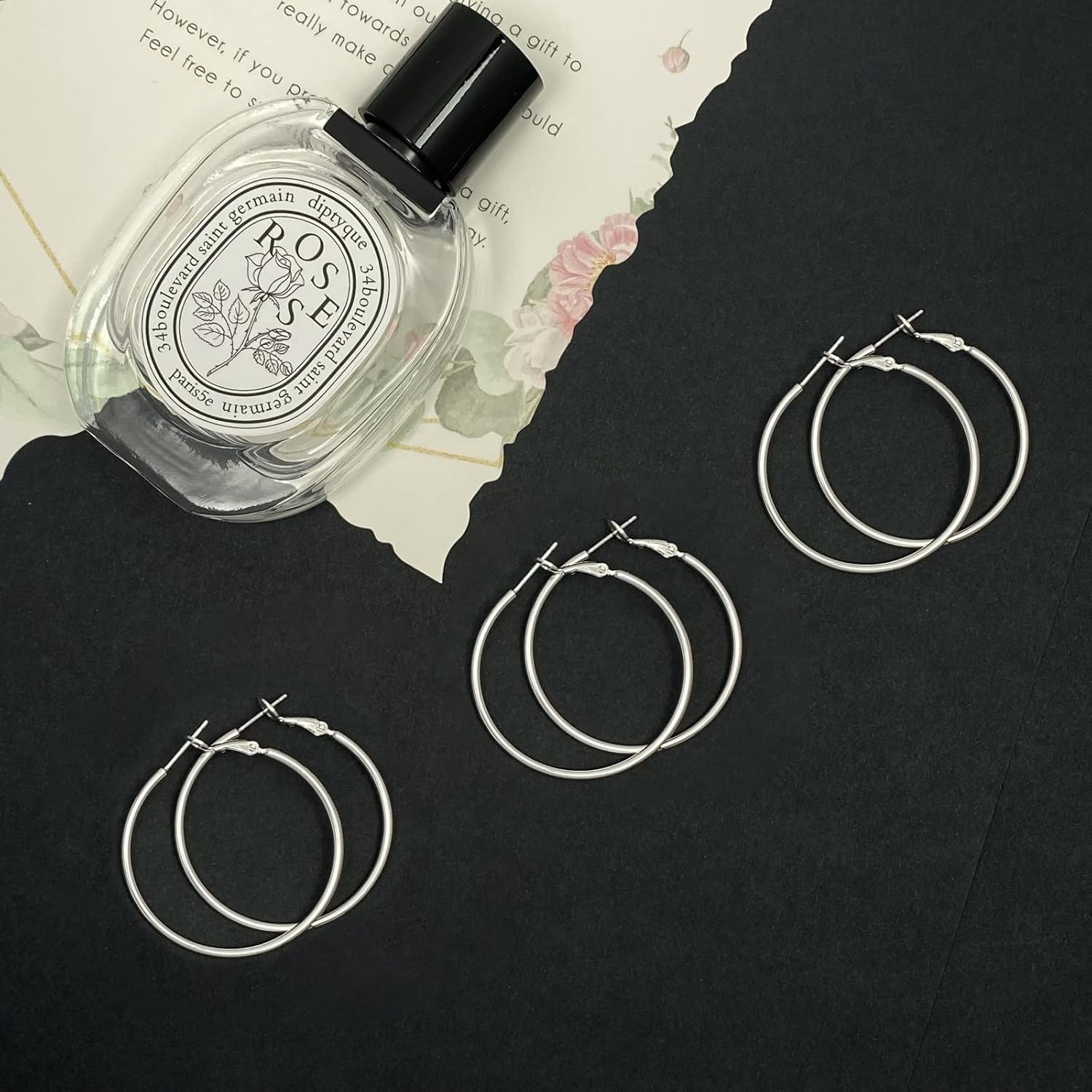 3 Pairs Sterling Silver Hoop Earrings, 14K White Gold Plated Big Hoop Earrings Set for Women 40 50 60MM - Image 3