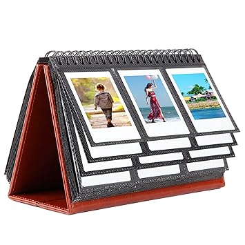 96 Pockets Desk Photo album for Fujifilm Instax Mini 40 7s 8 8+ 9 11 25 50s 90, Polaroid Z2300, Polaroid PIC-300P Film (Brown)