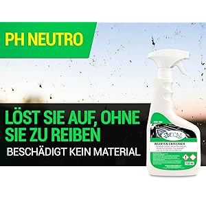 EQM SOLUCIONES QUIMICAS ECO-103 | 750 ml | Car Insect Remover | Removes Insects from Front, Windscreens and Bumpers | Dissolves them very easily | Does not harm materials