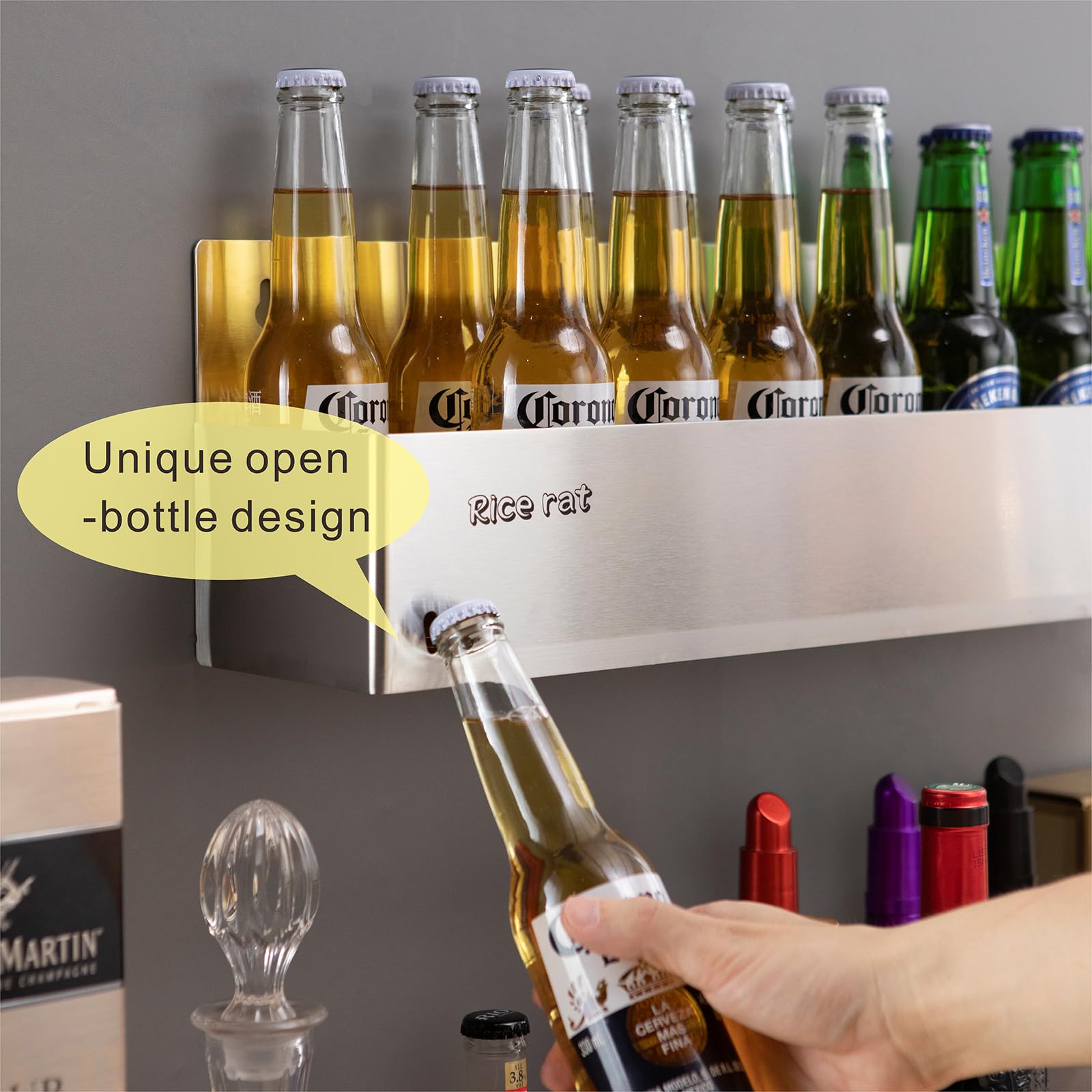 Spray Bottle Holder 22 Single Speed Rail Stainless Steel Liquor