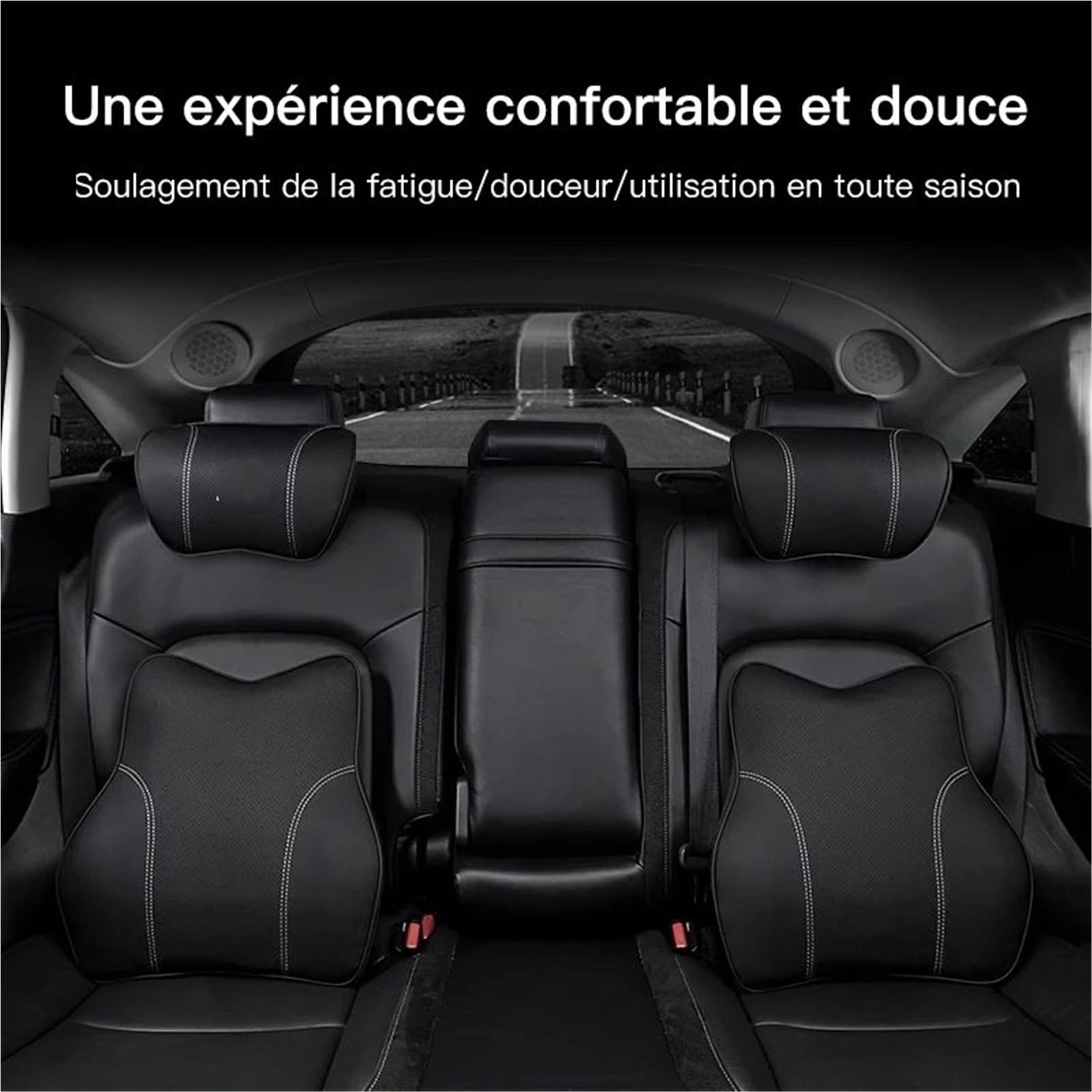 poduszka do jazdy Car Seat Headrest Do DS DS4S DS5 5LS DS3 DS4 DS6 DS7 DS9 WILD RUBIS SPIRIT E-Tense Zagłówek Fotela Samochodowego Poduszka Lędźwiowa Wnętrze(H-Red-Lumbar)
