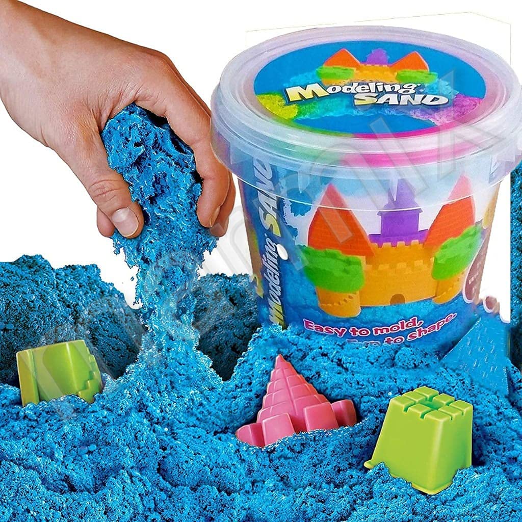 MARMIX Creative 500g Bucket Kinetic Beach moldable Magic Play Clay Sand Dough Activity Toys Set and Different molds for Kids Children Indoor Outdoor Games (500g Bucket) (Multicolor),Fabric