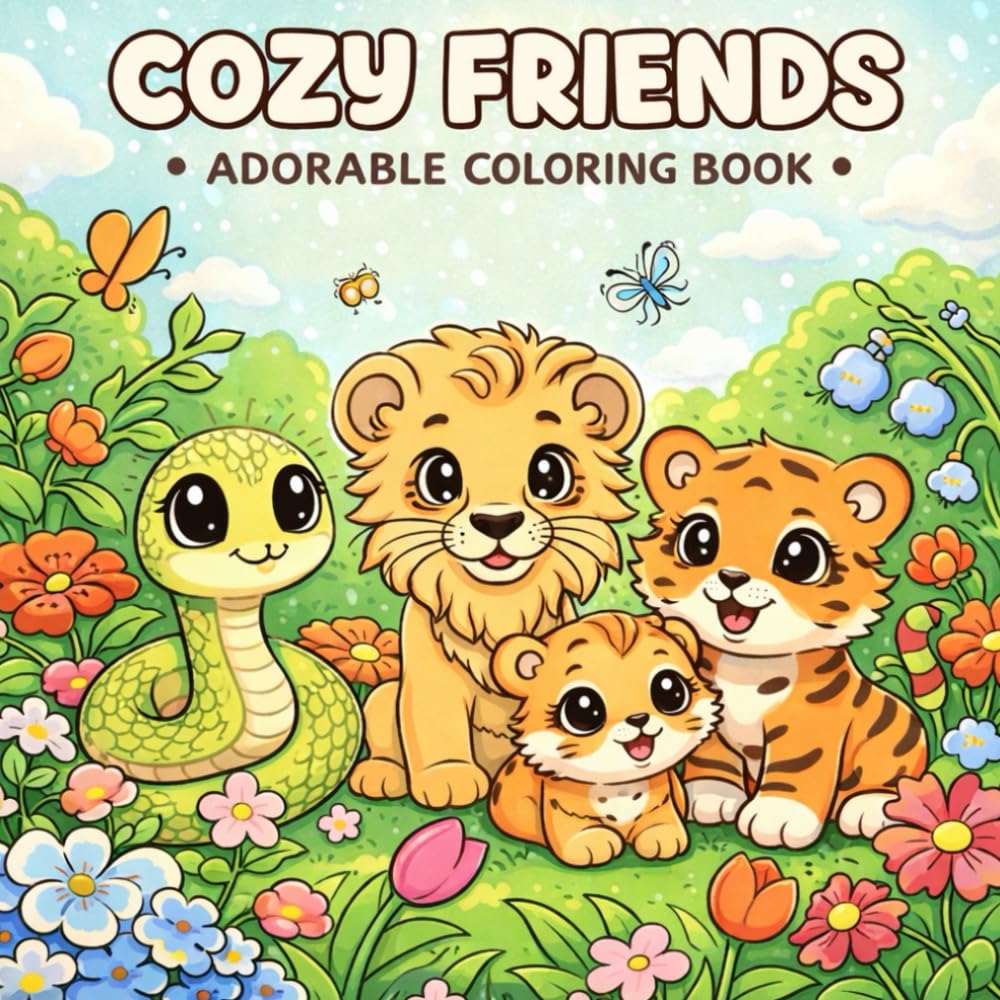 Cozy Friends: Adorable Coloring Book