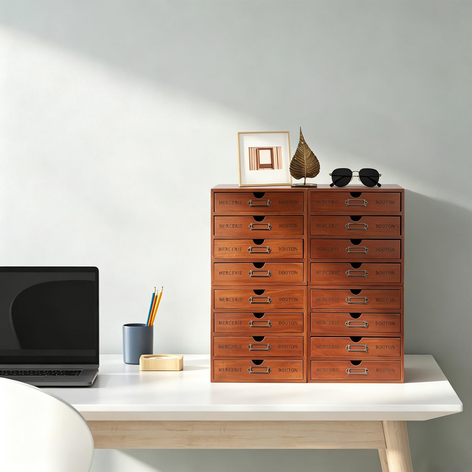 Schubladenorganizer Holz stapelbare Aufbewahrungsbox Schubladenbox