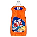 Ajax Ultra Liquid Dish Soap Orange Scent,Triple Action, Mess-Free, Easy-Flip Cap, 52 fl oz Bottle