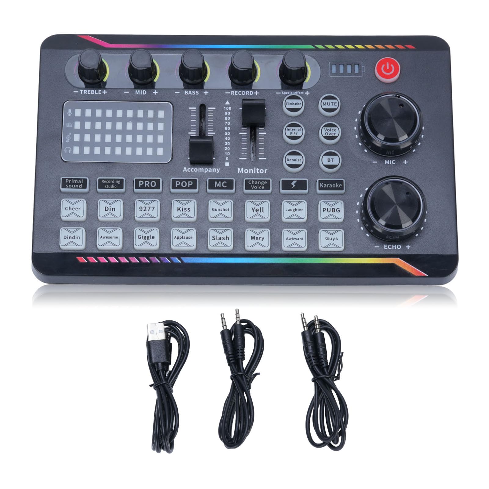 Scheda Audio Live Mixer con Effetti DJ, Cambiavoce e 16 Effetti Sonori per Karaoke, Streaming, Podcast, Registrazione, Gaming, Studio