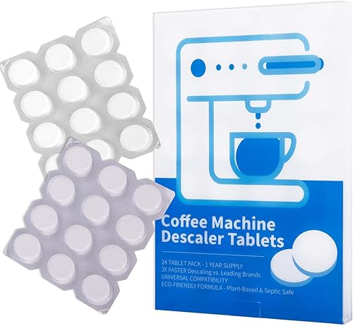 Tabletas descalcificadoras de café, limpiador universal de 24 unidades para Keurig, Nespresso, solución descalcificante para todas las cafeteras de